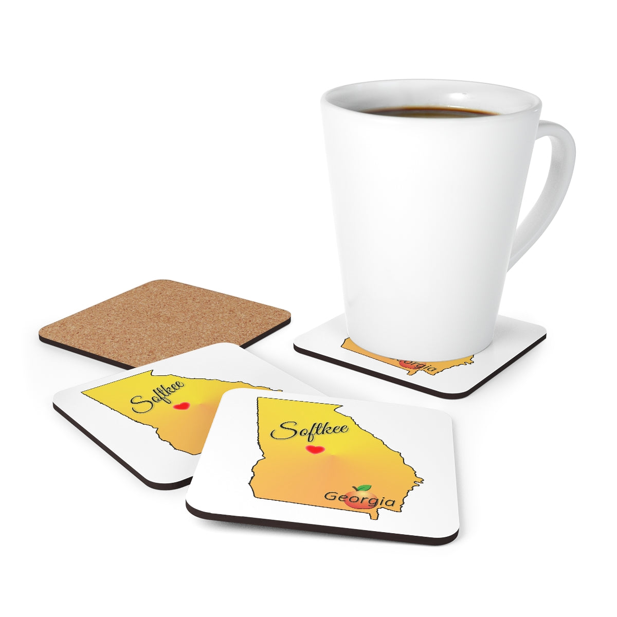 Softkee Georgia Corkwood Coaster Set