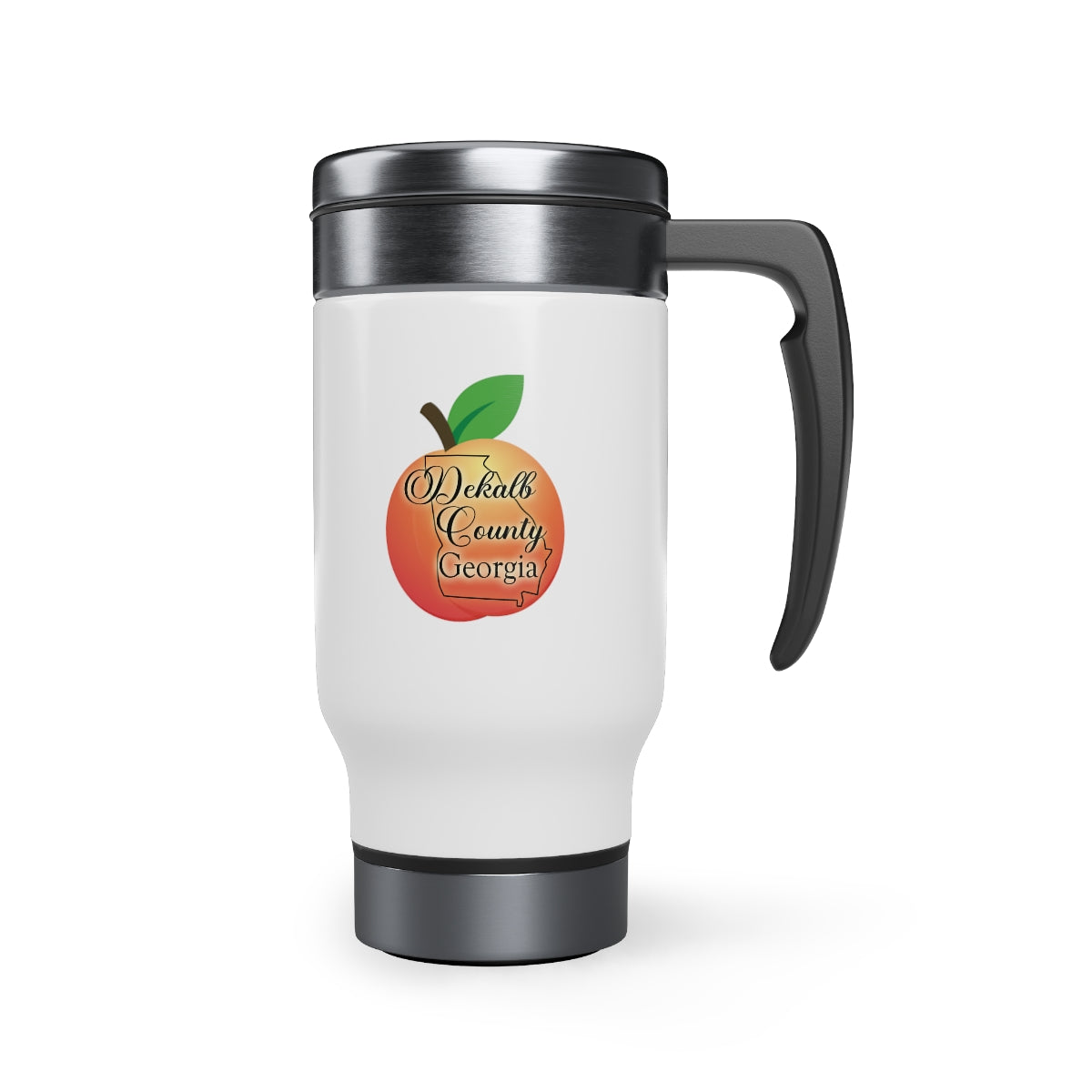 DeKalb County Georgia Stainless Steel Travel Mug with Handle, 14oz