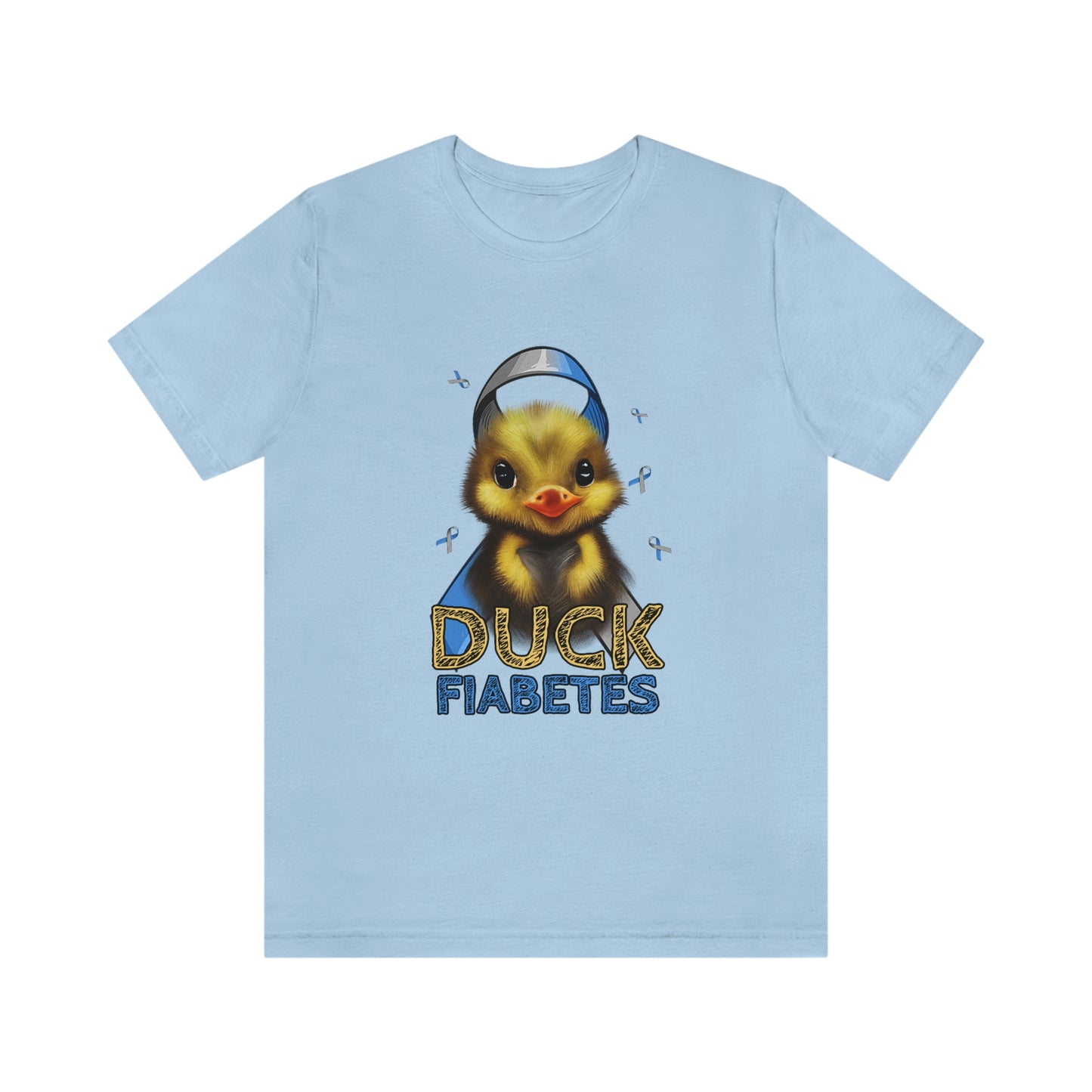Duck Fiabetes Diabetes Awareness Print Unisex Jersey Short Sleeve Tee