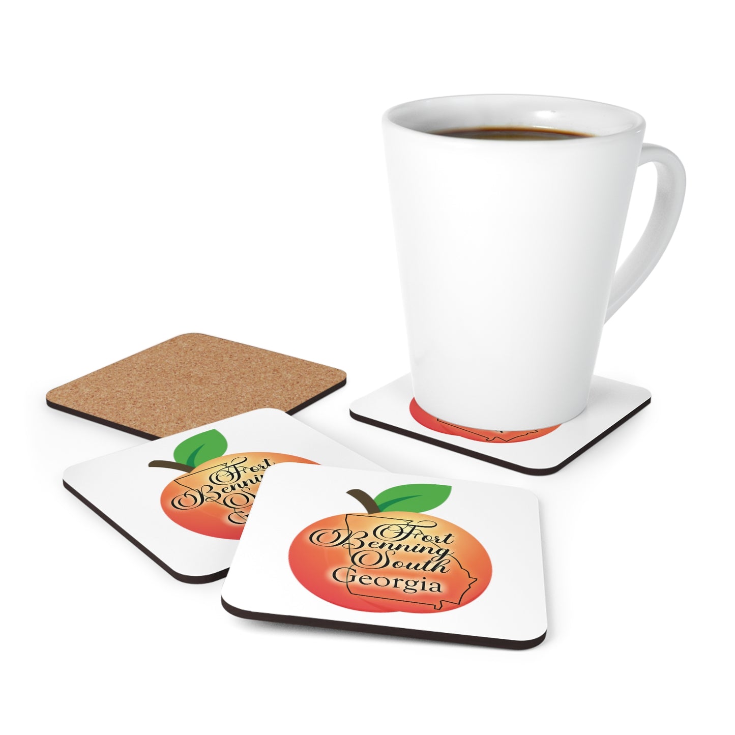 Fort Benning South Georgia Corkwood Coaster Set