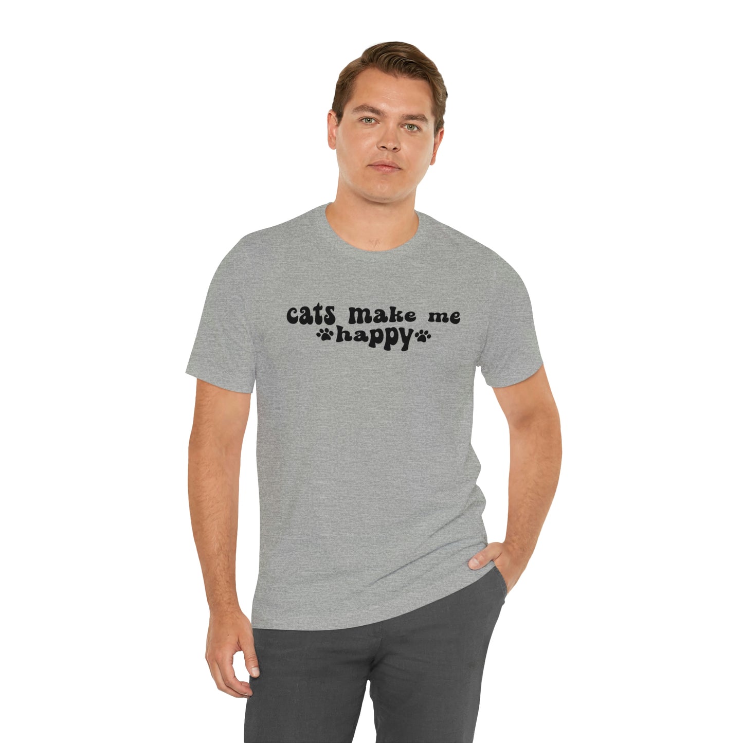 Cats Make Me Happy Short Sleeve T-shirt