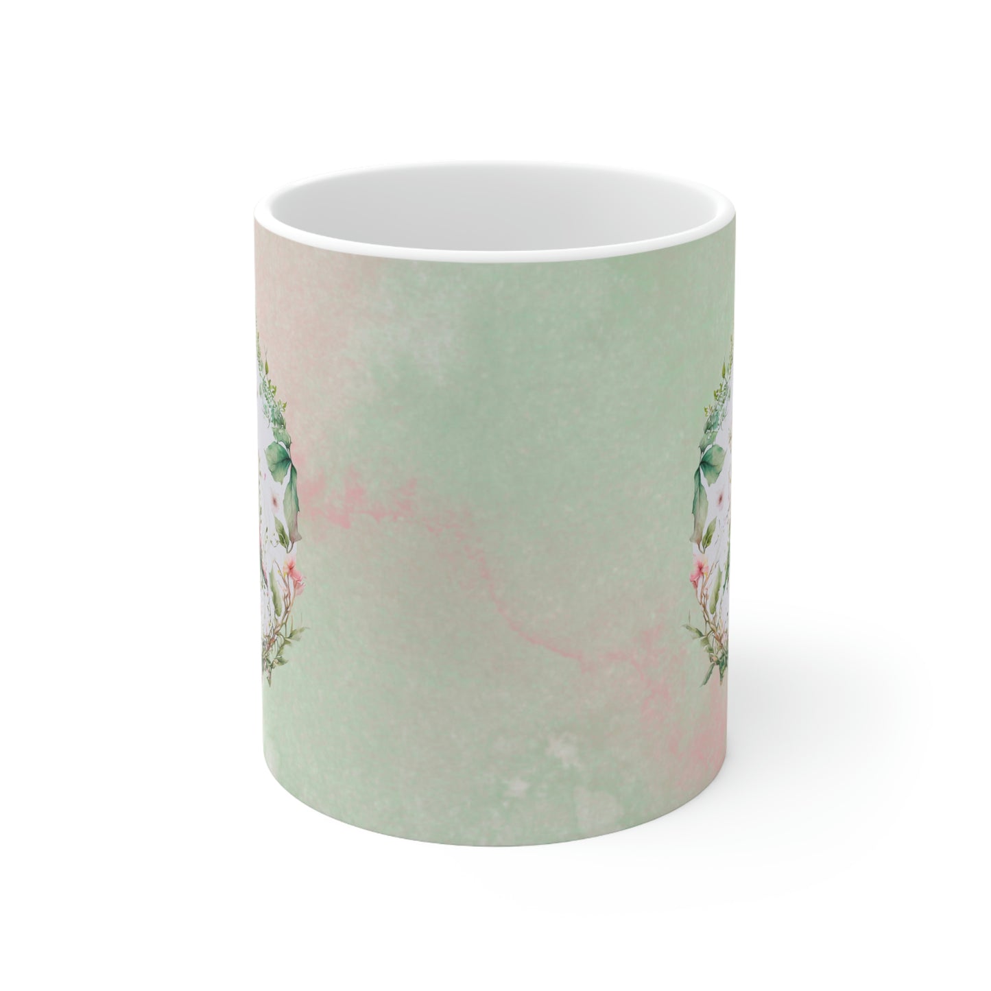 Spring Topiary Watercolor Ceramic Mug 11oz