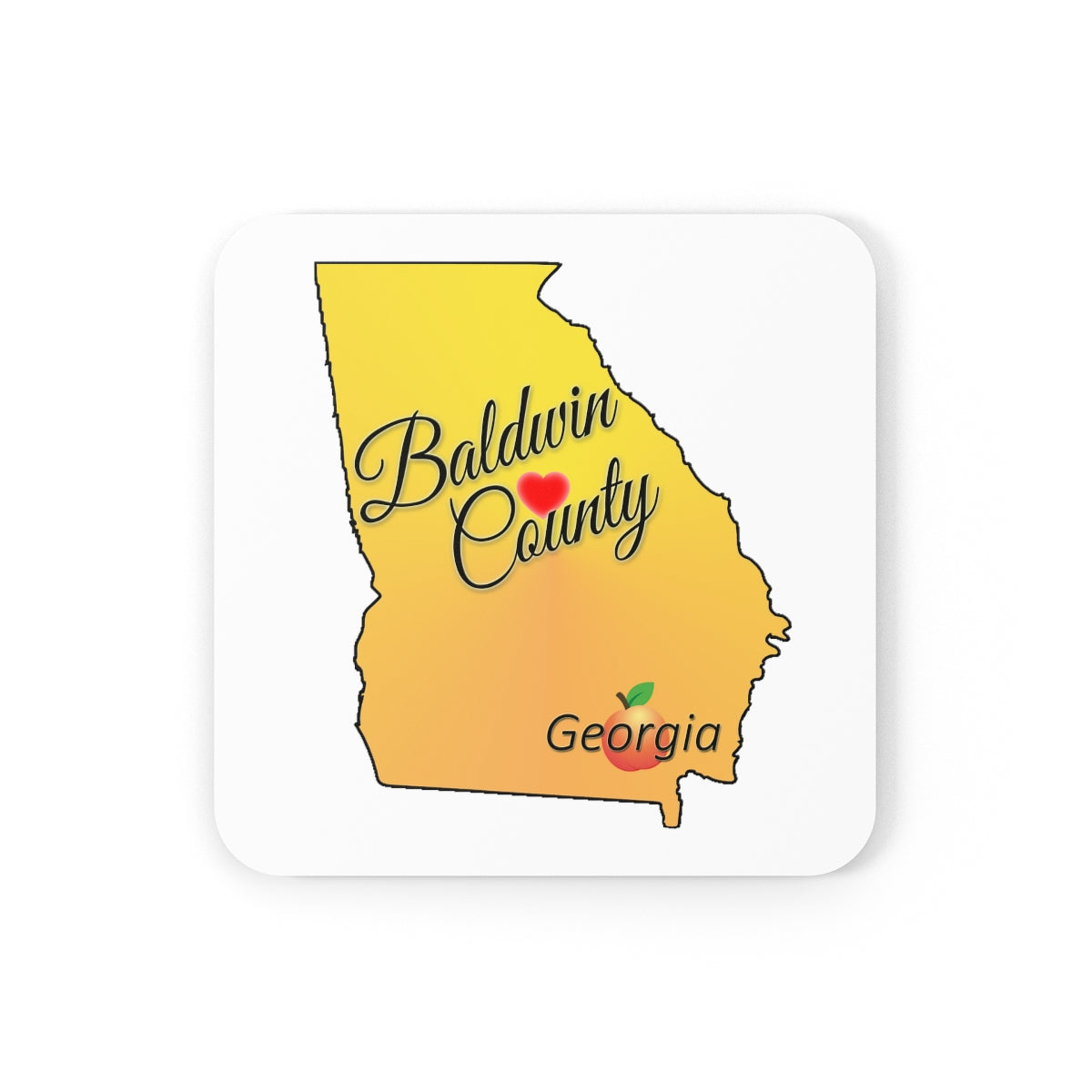 Baldwin County Georgia Corkwood Coaster Set