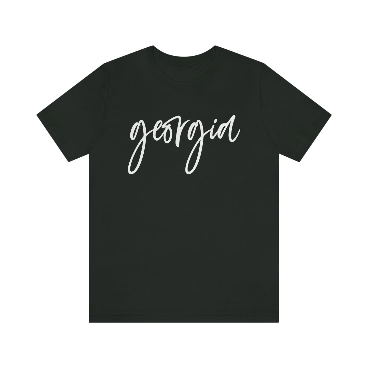 Georgia White Script Short Sleeve T-shirt