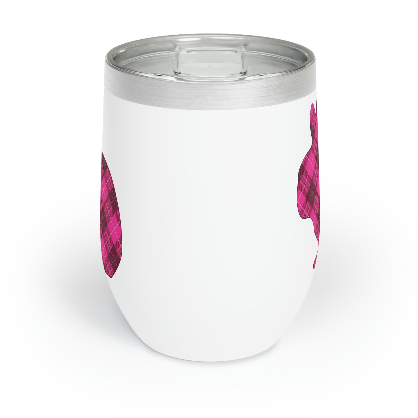 Pink Plaid Easter Bunny Chill Wine Tumbler