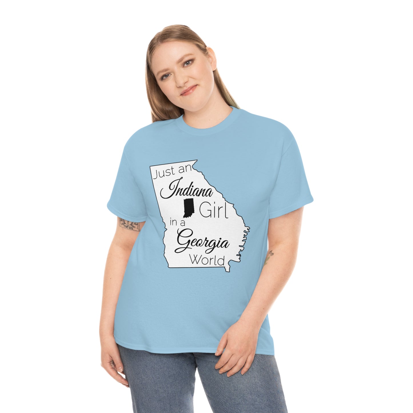 Just an Indiana Girl in a Georgia World Unisex Heavy Cotton Tee