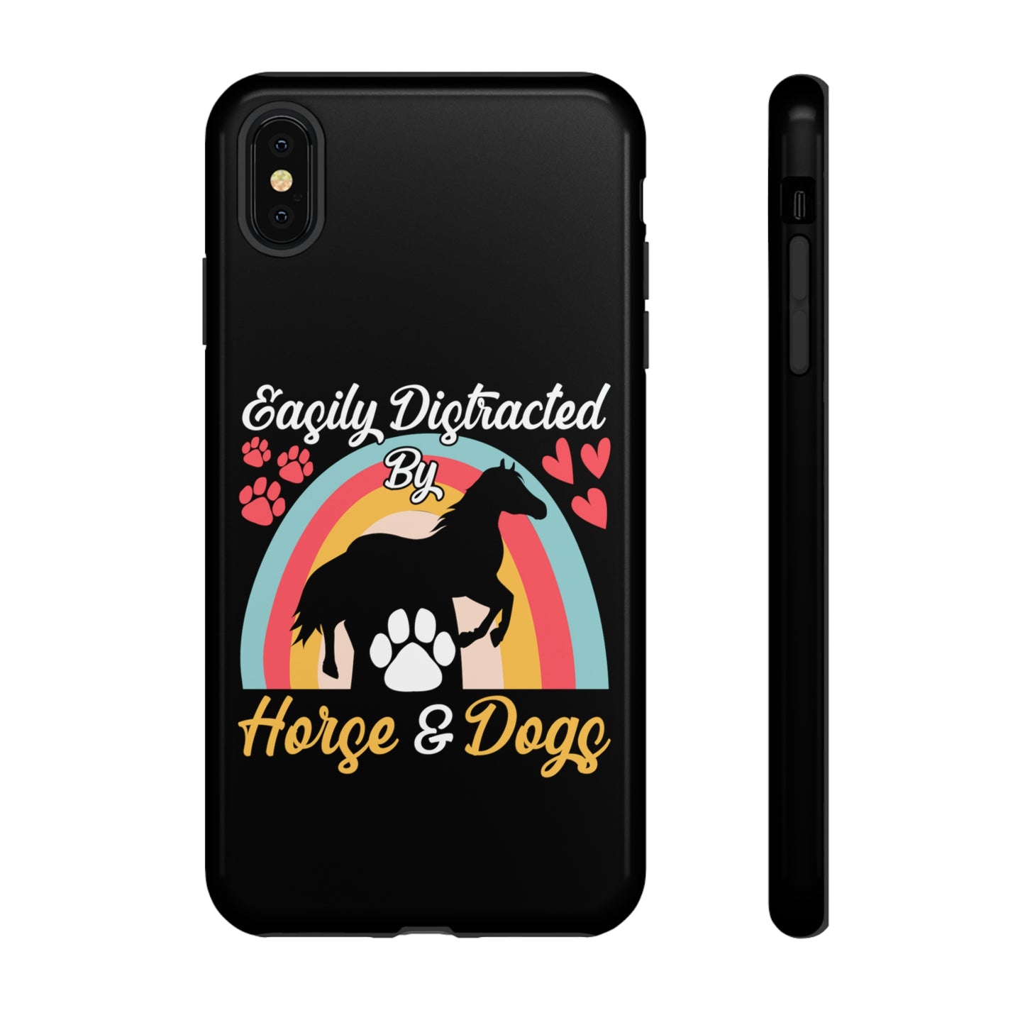 Easily Distracted by Horse & Dogs Tough Cases
