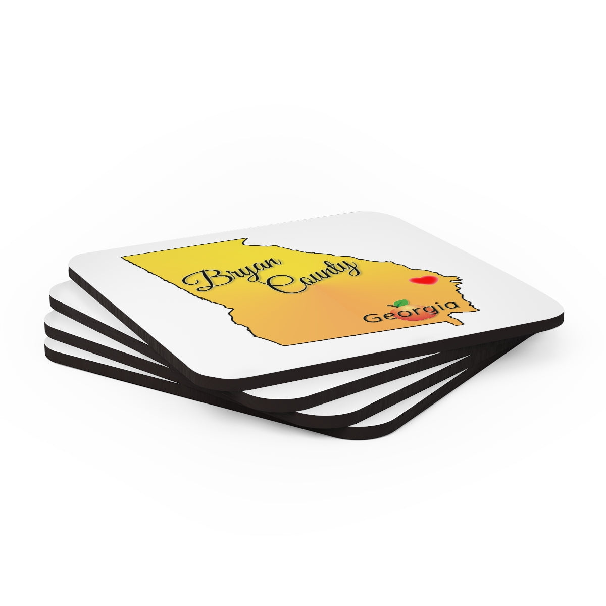 Bryan County Georgia Corkwood Coaster Set