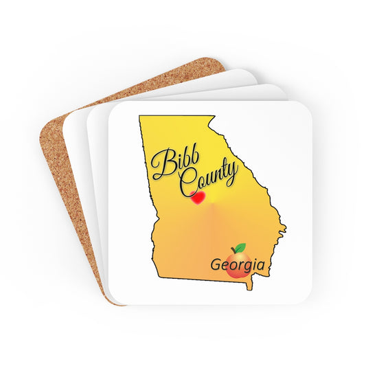 Bibb County Georgia Corkwood Coaster Set