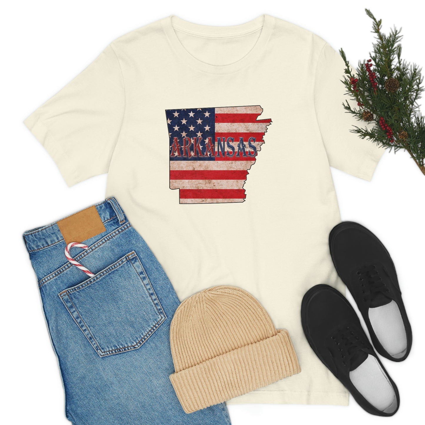 Arkansas AR US Flag Unisex Jersey Short Sleeve Tee Tshirt T-shirt