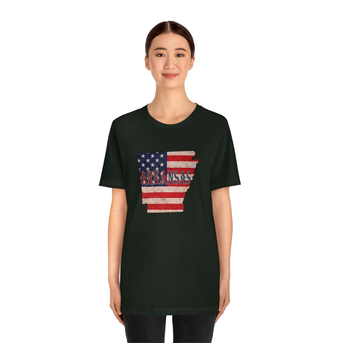 Arkansas AR US Flag Unisex Jersey Short Sleeve Tee Tshirt T-shirt