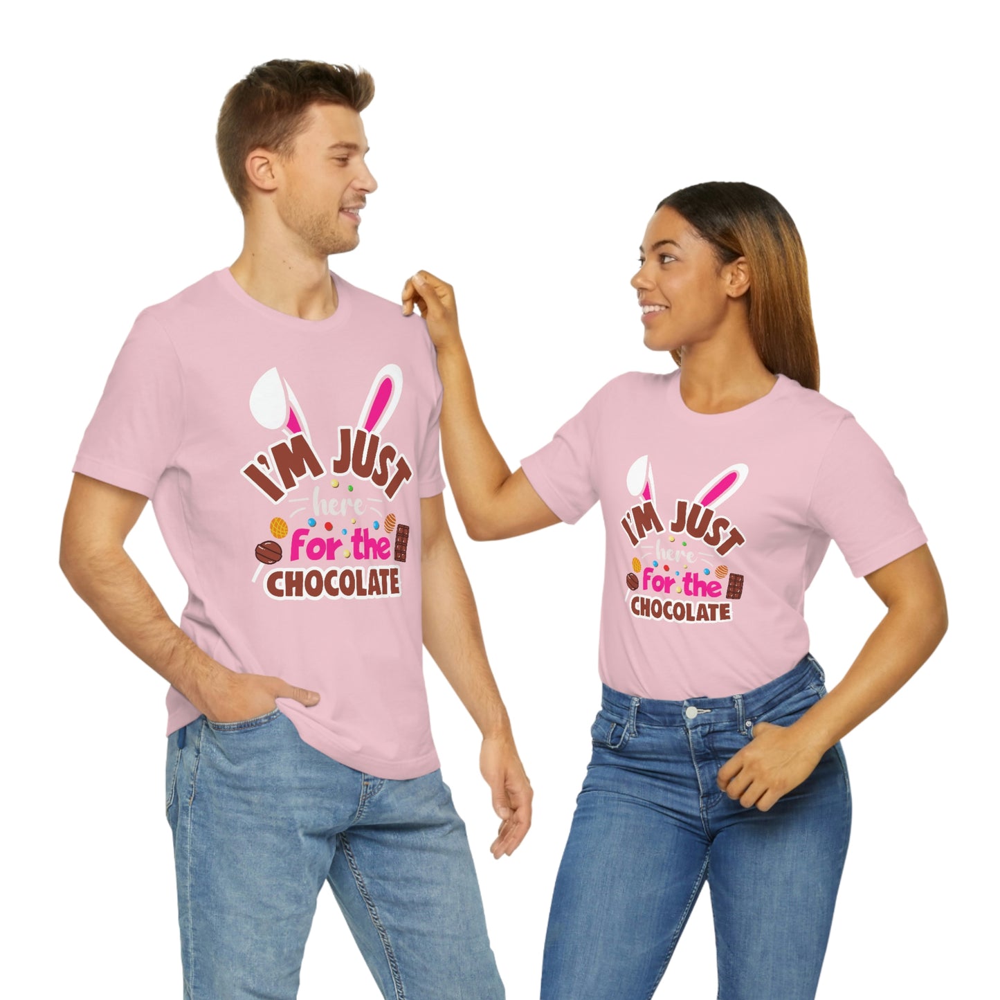 I'm Just Here for the Chocolate Unisex Jersey Short Sleeve Tee