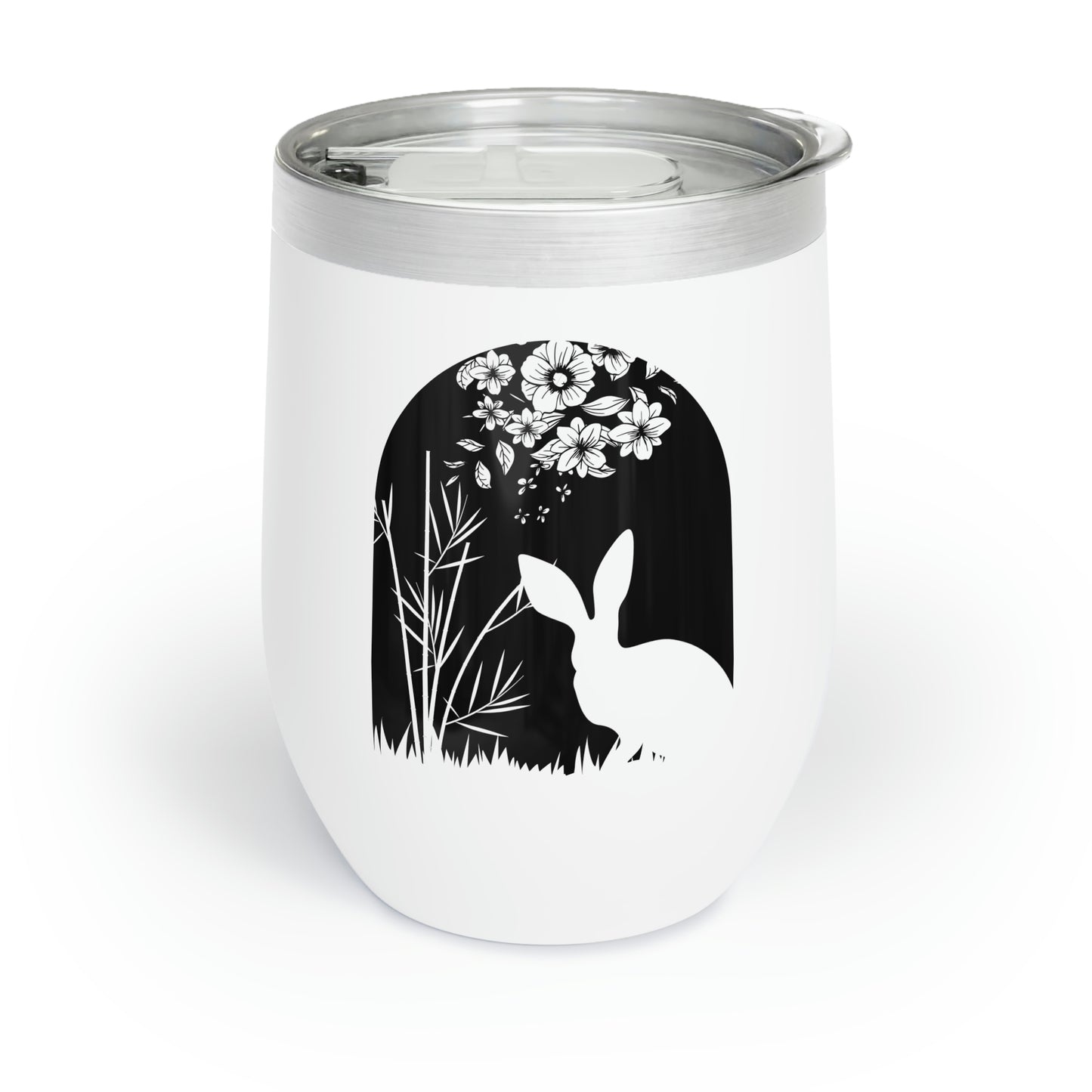 Bunny Silhouette Easter Rabbit Chill Wine Tumbler