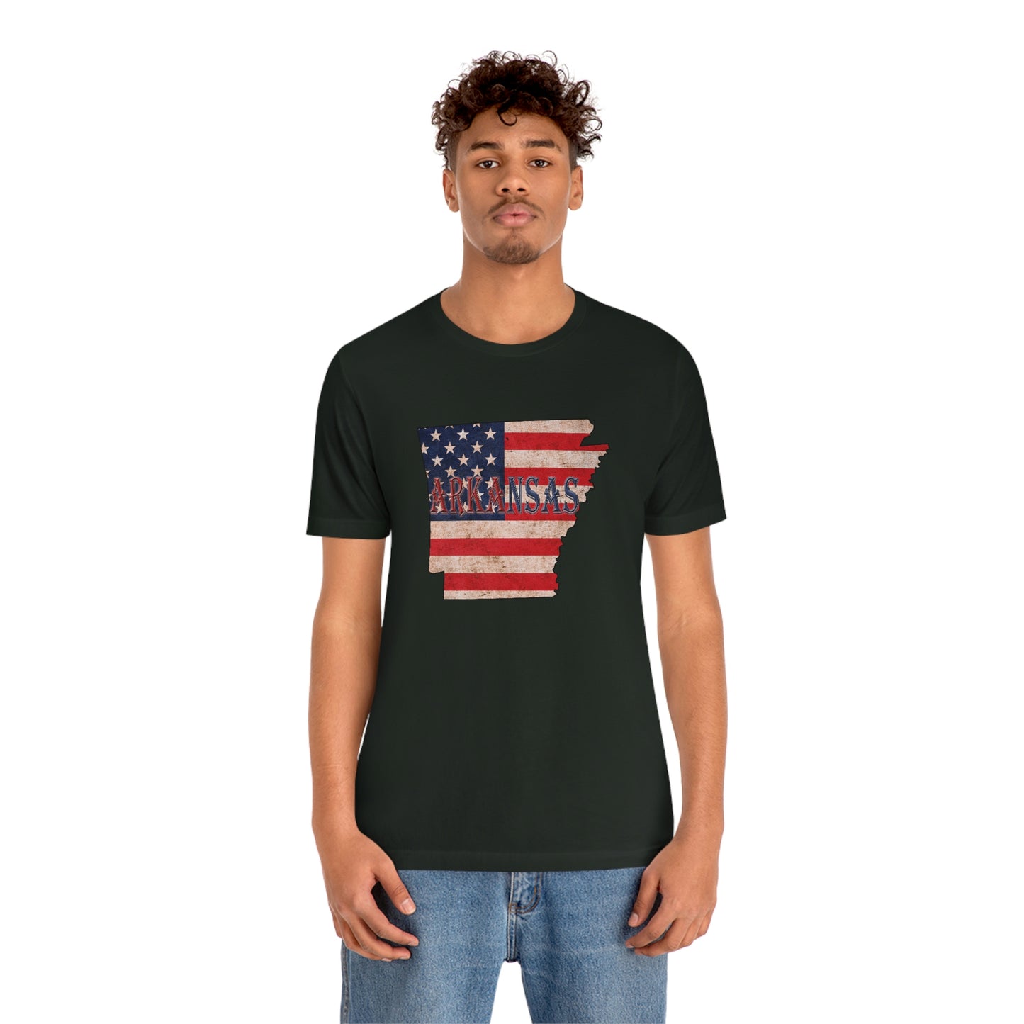 Arkansas AR US Flag Unisex Jersey Short Sleeve Tee Tshirt T-shirt