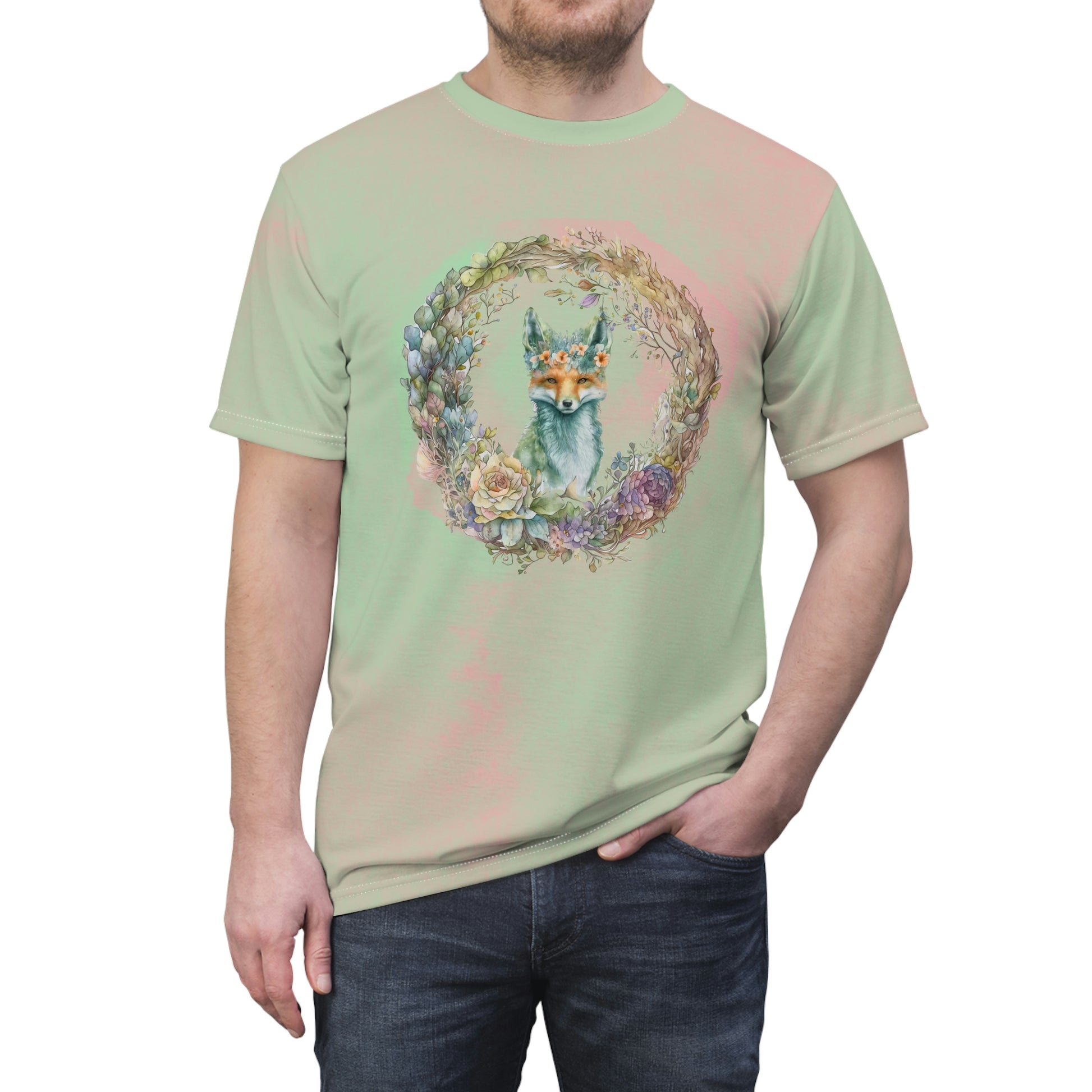 Spring Fox Wreath Unisex T-shirt