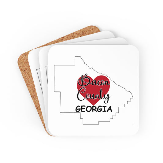 Bacon County Georgia Corkwood Coaster Set