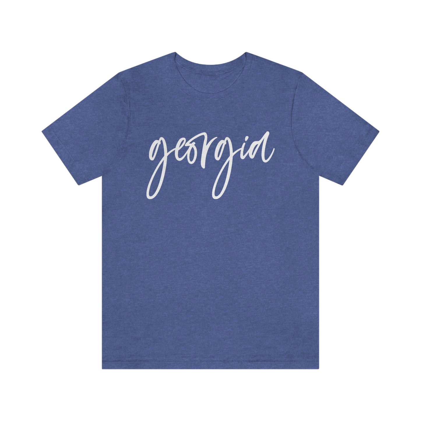 Georgia White Script Short Sleeve T-shirt