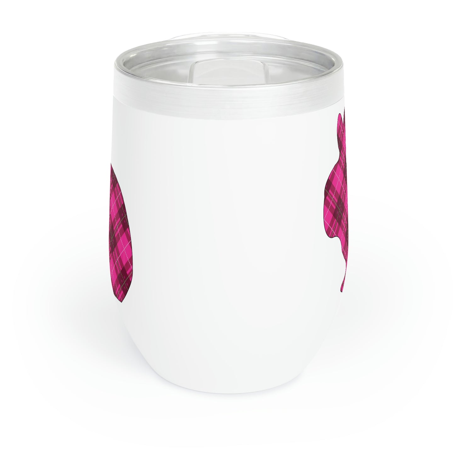 Pink Plaid Easter Bunny Chill Wine Tumbler