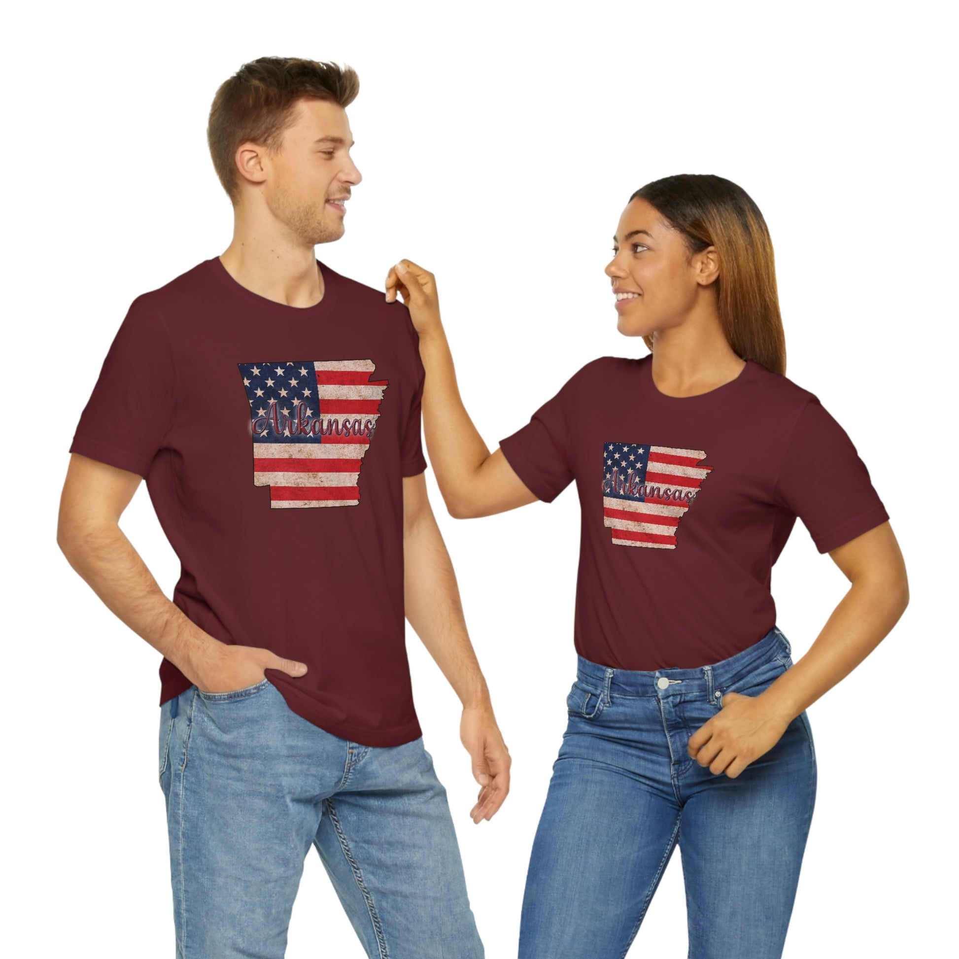 Arkansas US Flag Unisex Jersey Short Sleeve Tee Tshirt T-shirt