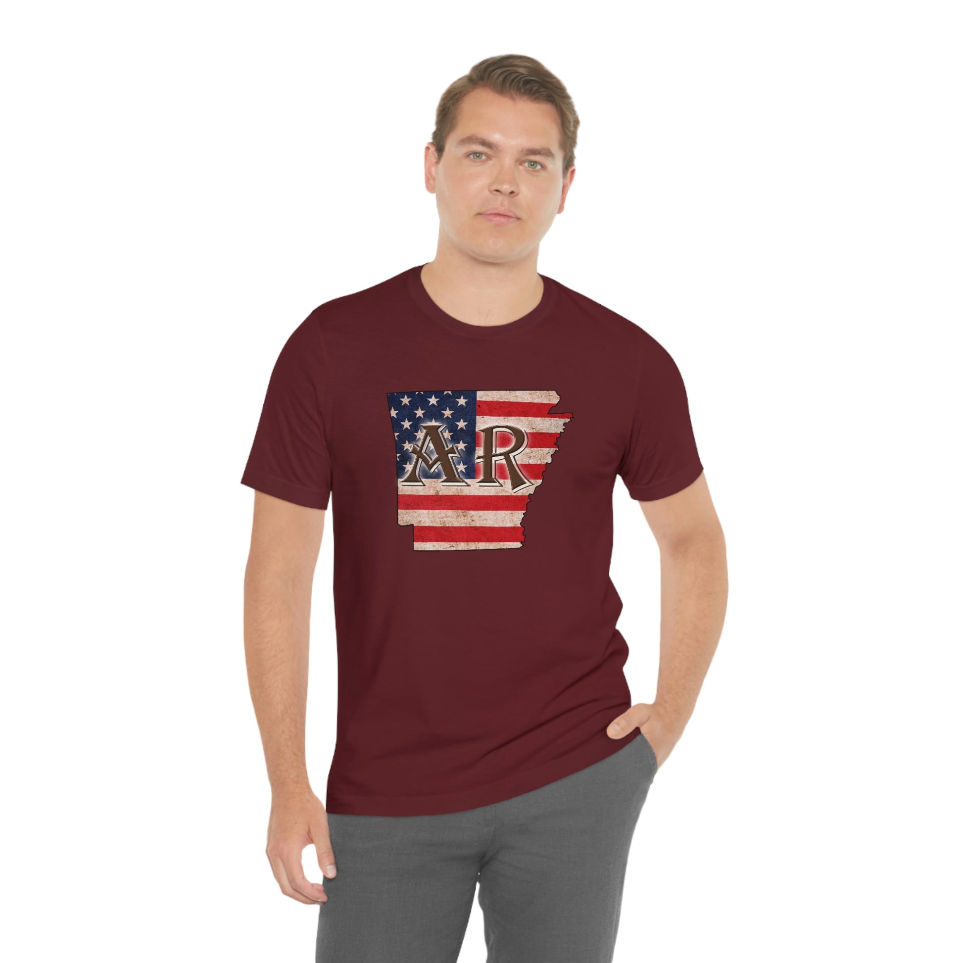 Arkansas AR US Flag Unisex Jersey Short Sleeve Tee Tshirt T-shirt