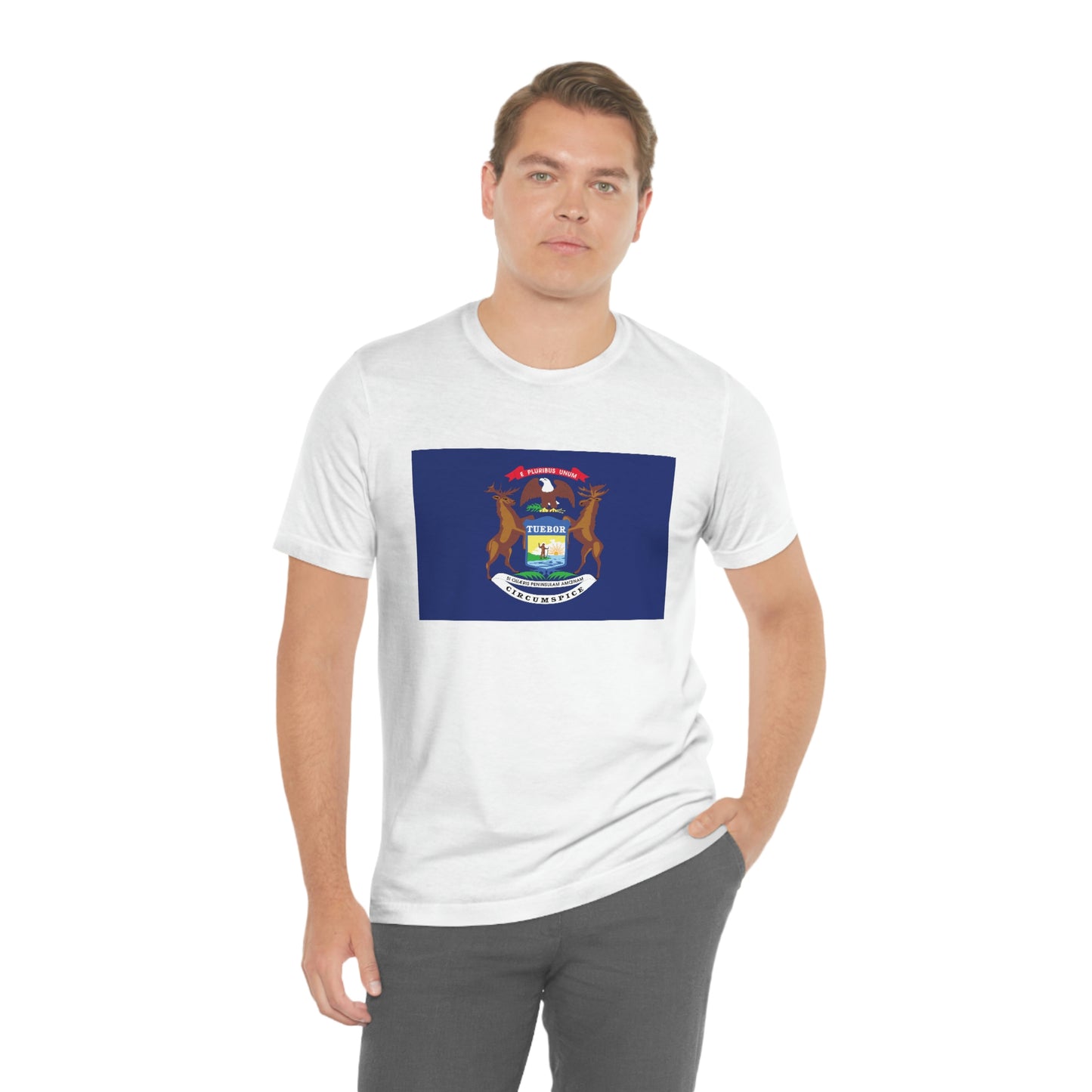 Michigan Flag Unisex Jersey Short Sleeve Tee Tshirt T-shirt