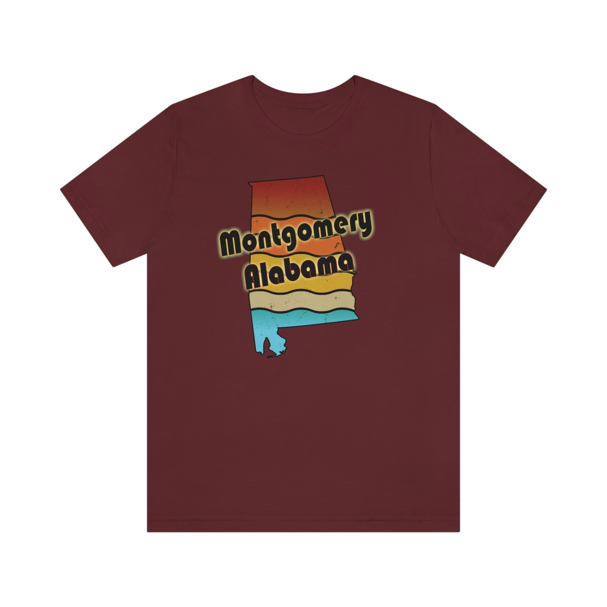 Montgomery Alabama Retro Sunset Unisex Jersey Short Sleeve T-shirt
