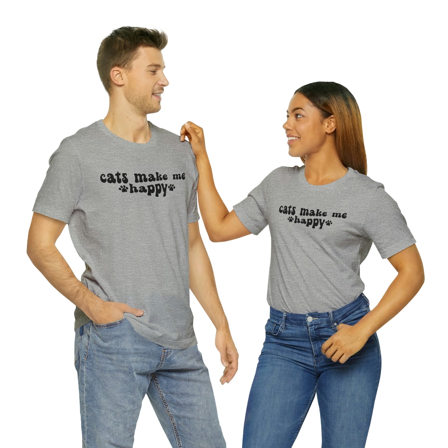 Cats Make Me Happy Short Sleeve T-shirt