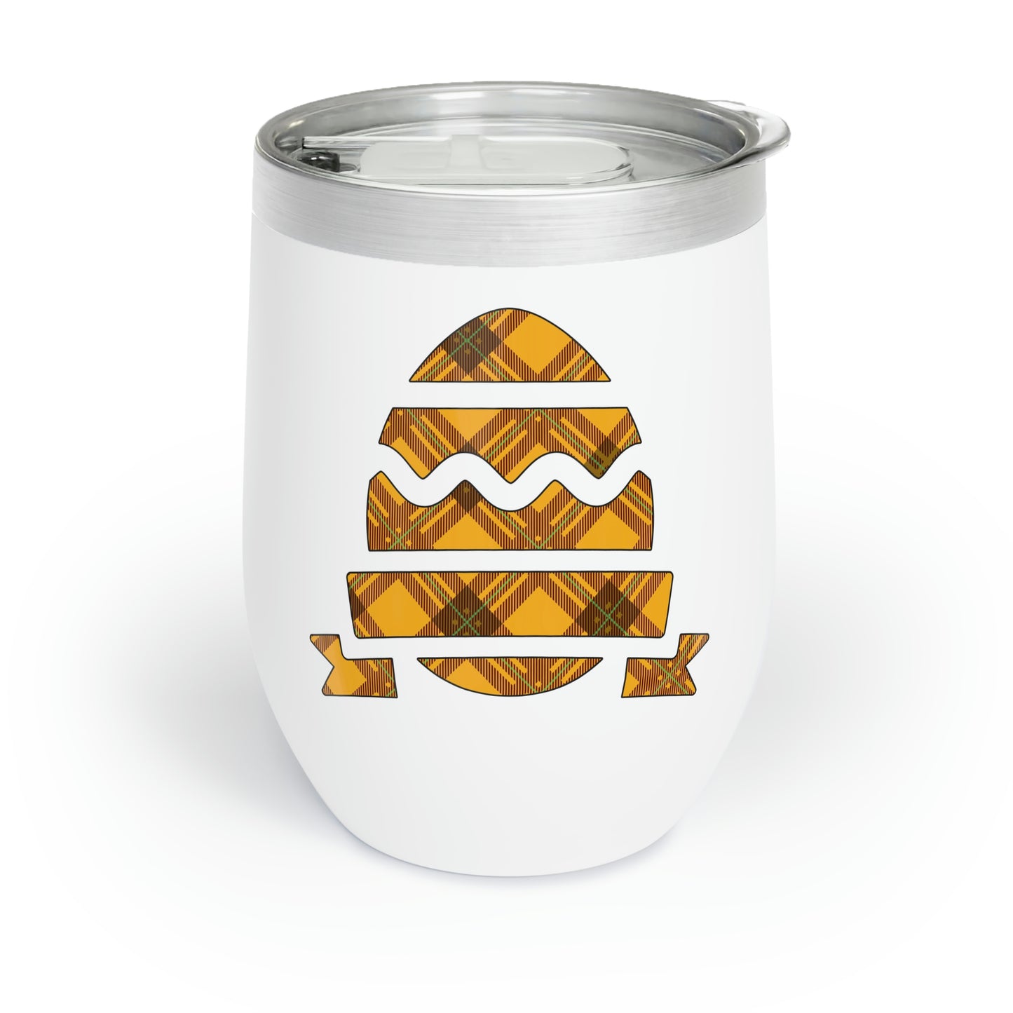 Plaid Egg Easter Chill Wine Tumbler