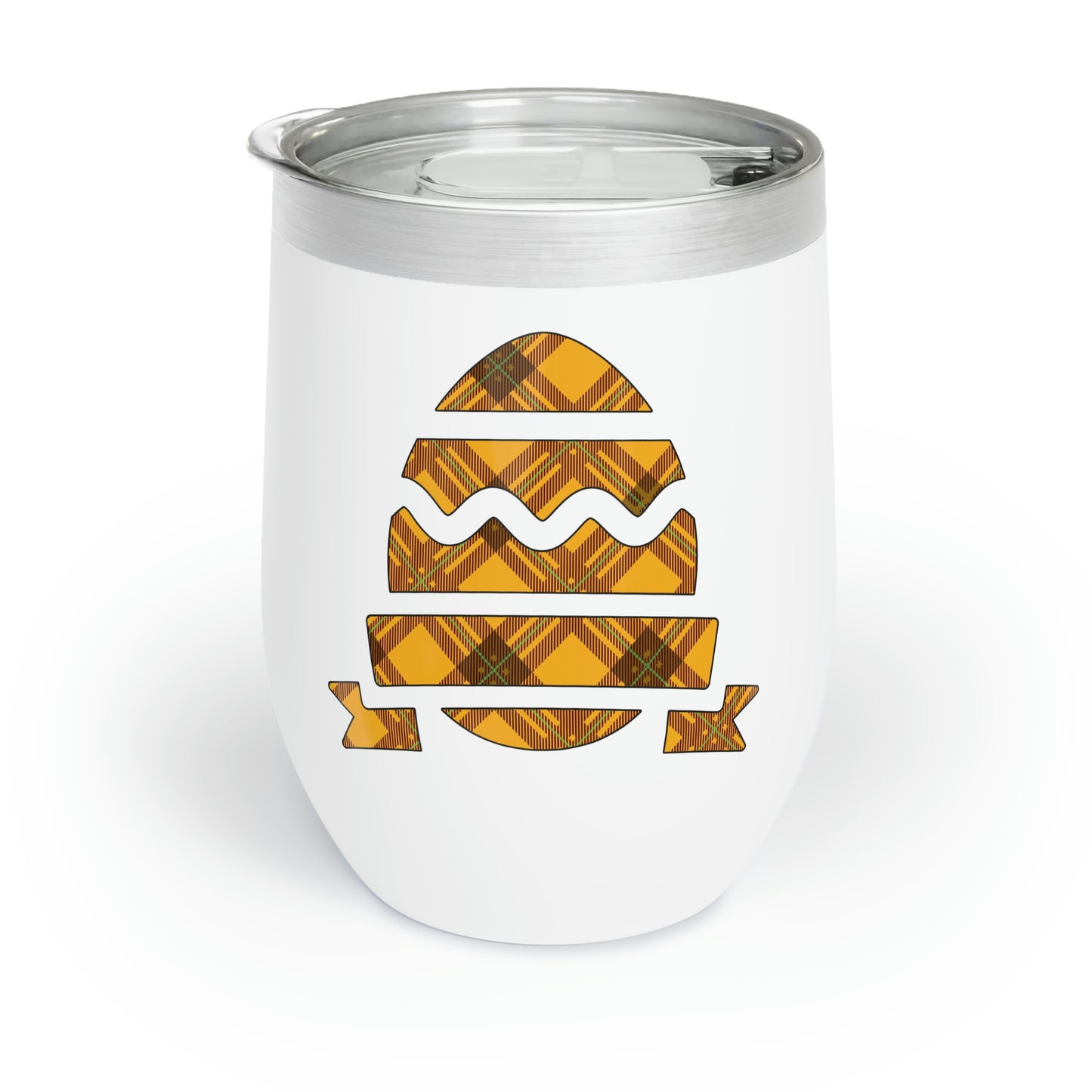 Plaid Egg Easter Chill Wine Tumbler