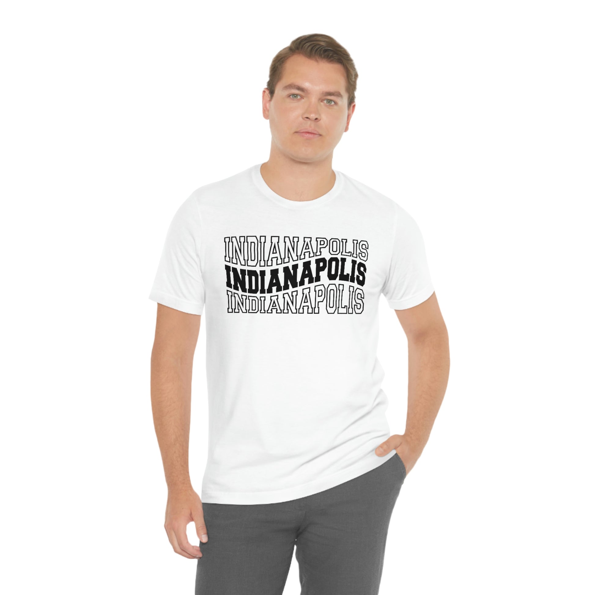 Indianapolis Varsity Letters Wavy Short Sleeve T-shirt