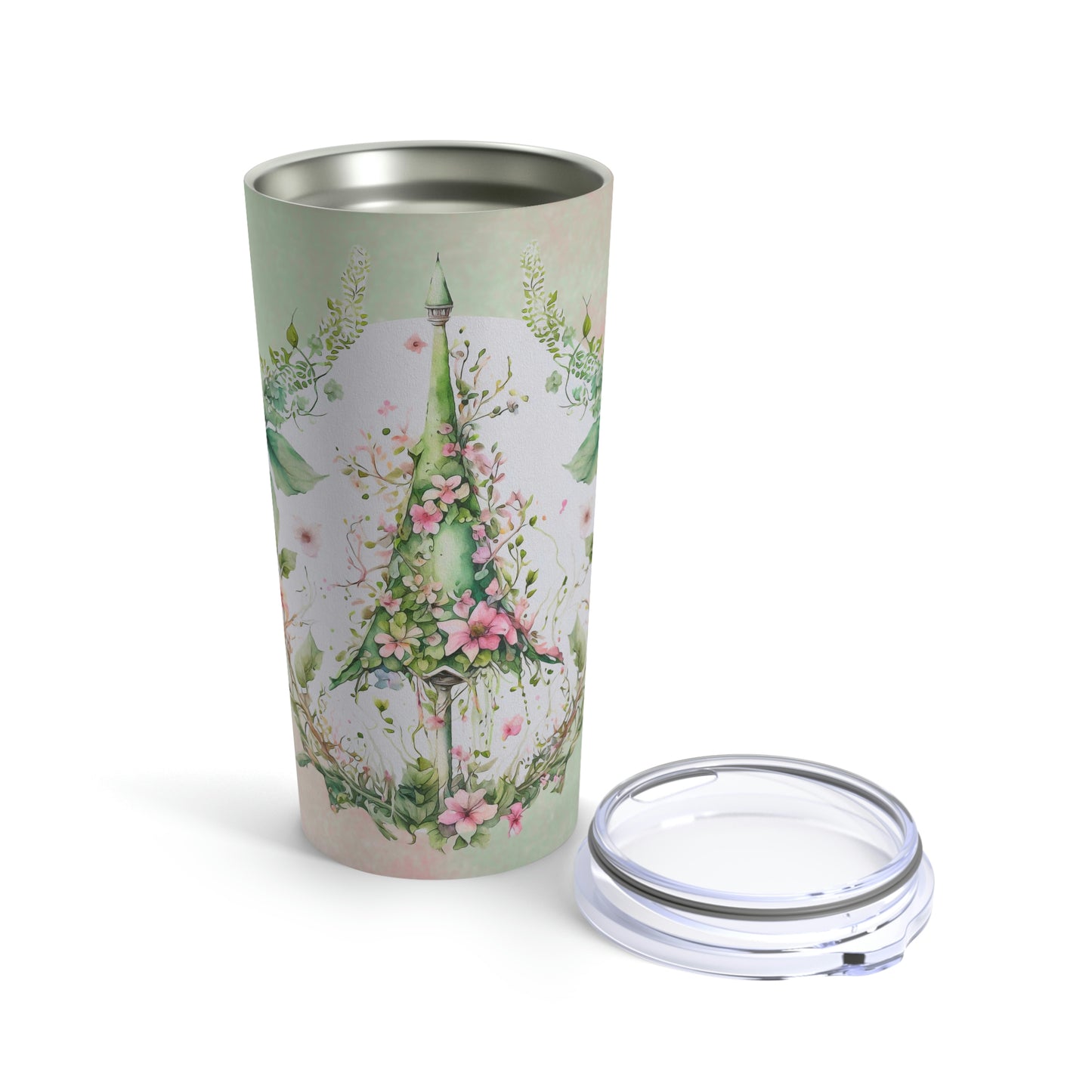 Spring Topiary Watercolor Tumbler 20oz