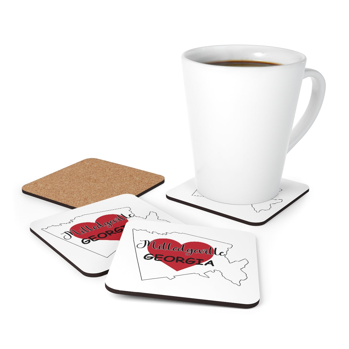 Milledgeville Georgia Corkwood Coaster Set