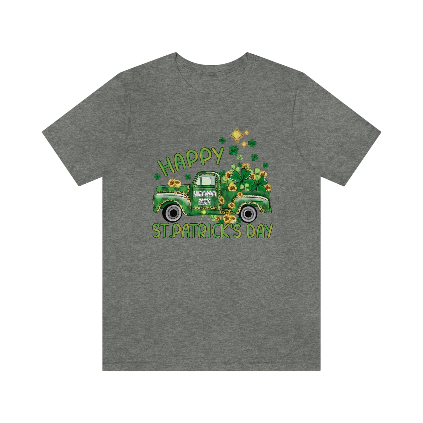 Happy St. Patrick's Day Shamrock Farms Truck Unisex Jersey Short Sleeve Tee