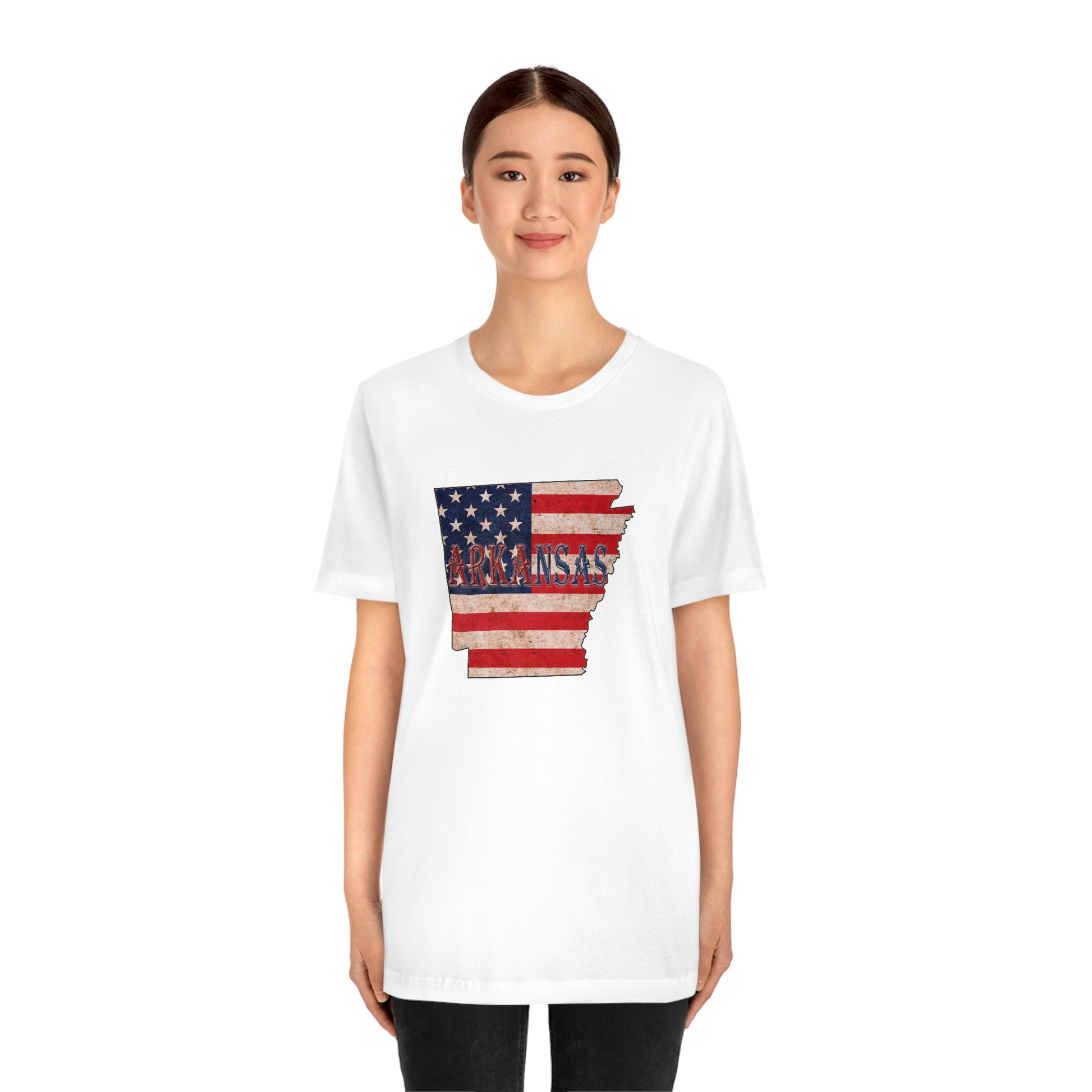 Arkansas AR US Flag Unisex Jersey Short Sleeve Tee Tshirt T-shirt