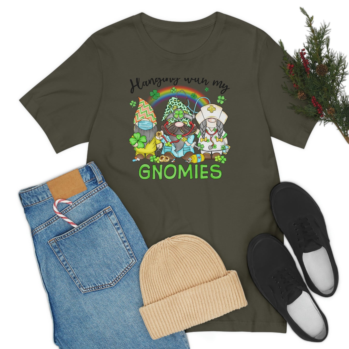 Hanging With My Gnomies St. Patrick's Day Unisex Jersey Short Sleeve Tee