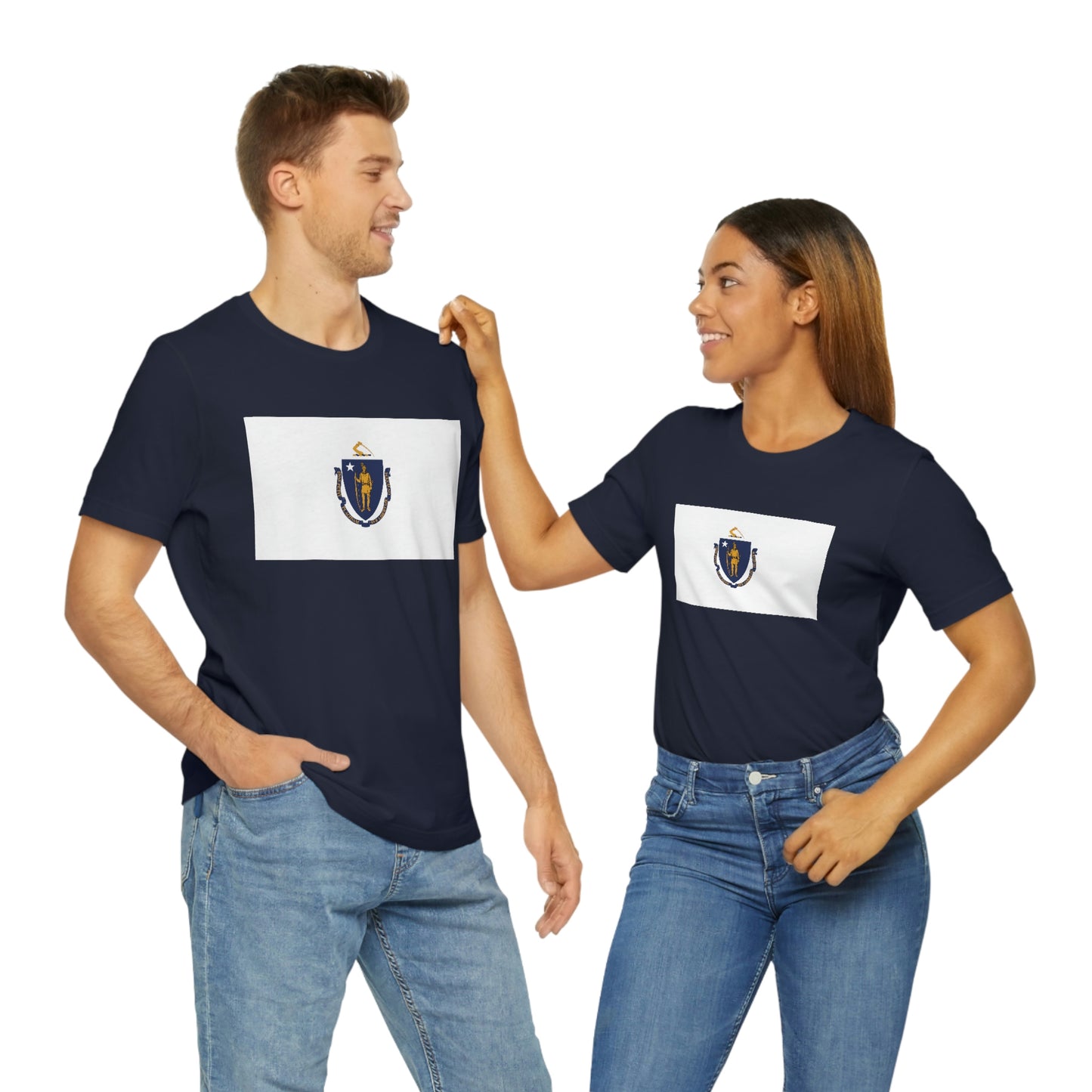 Massachusetts Flag Unisex Jersey Short Sleeve Tee Tshirt T-shirt