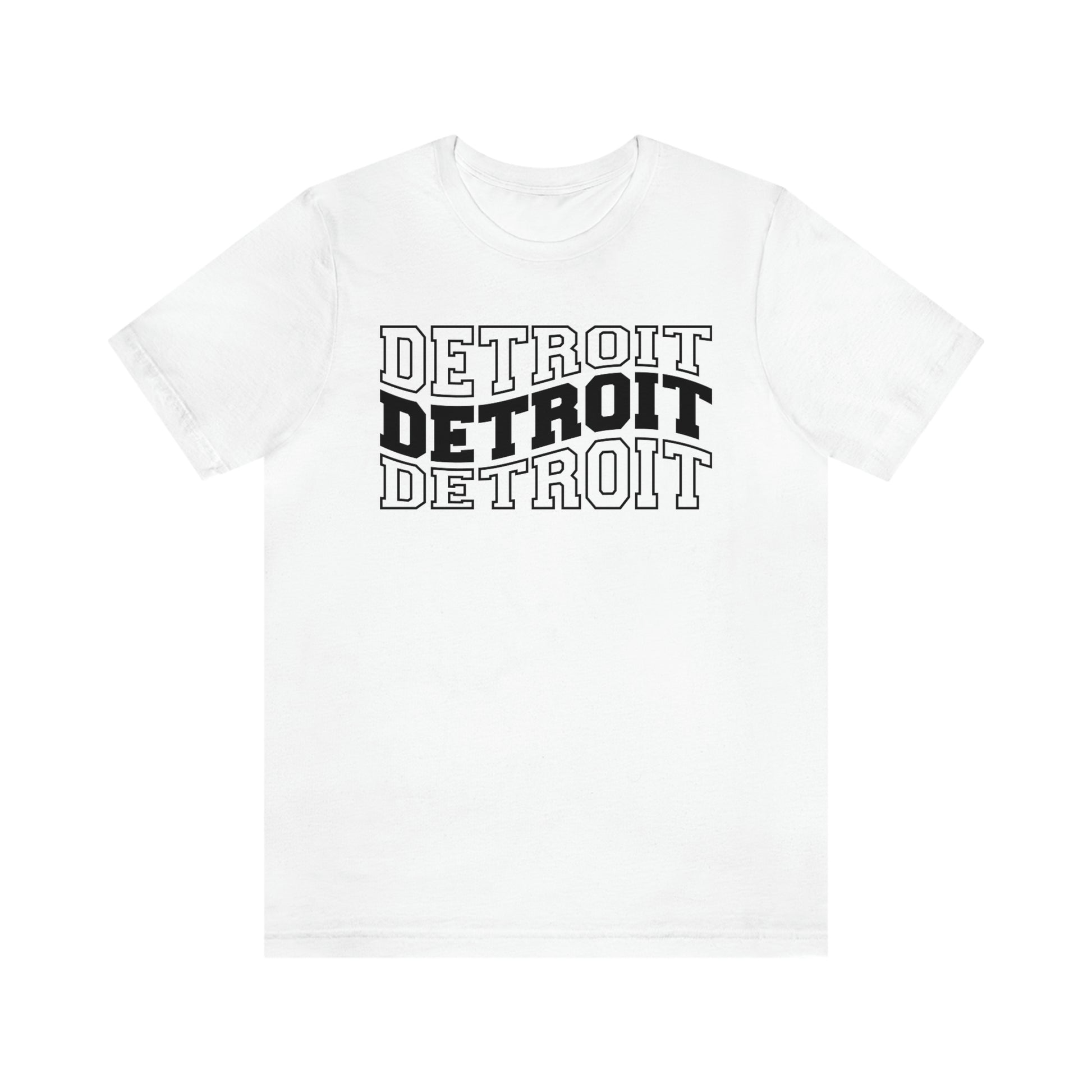 Detroit Varsity Letters Triple Wavy Short Sleeve T-shirt