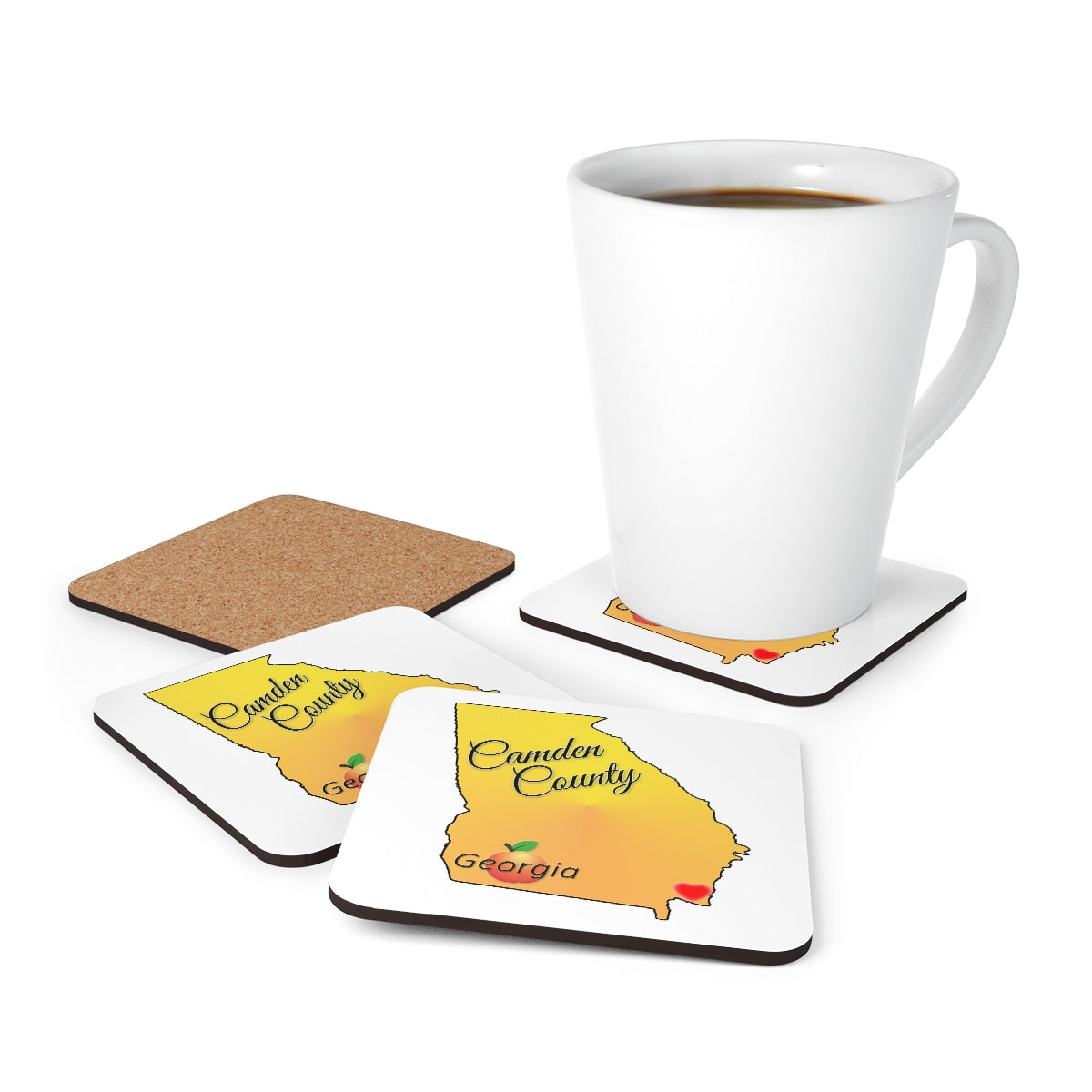 Camden County Georgia Corkwood Coaster Set