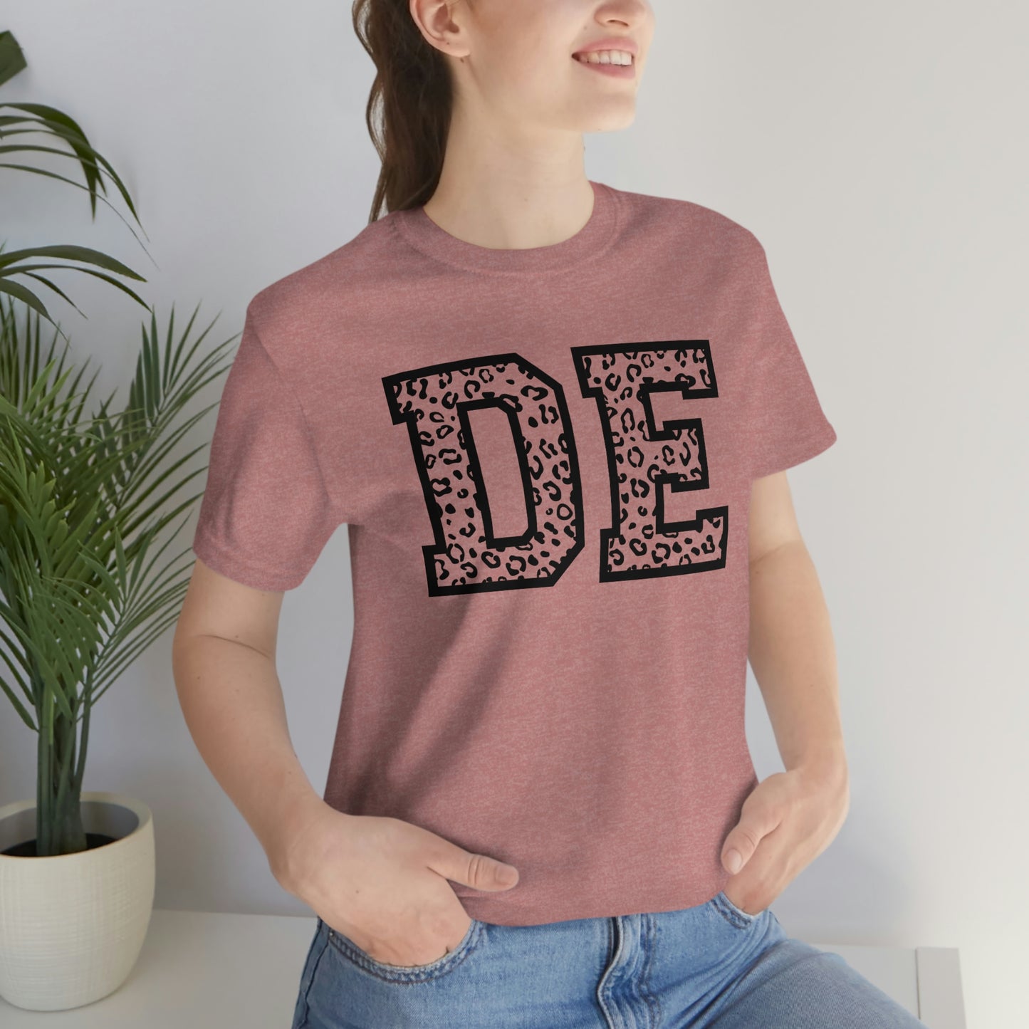 Delaware DE Leopard Print Short Sleeve T-shirt