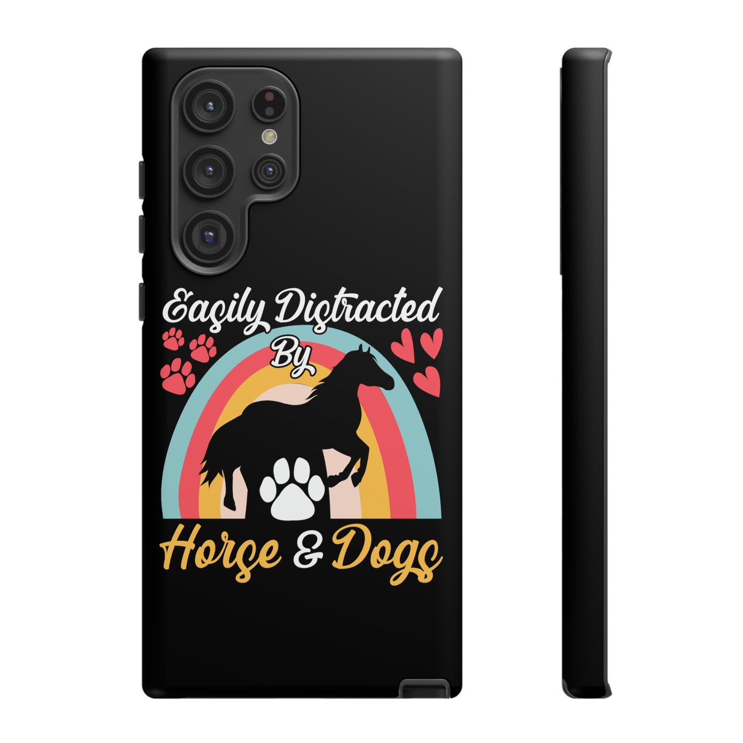 Easily Distracted by Horse & Dogs Tough Cases