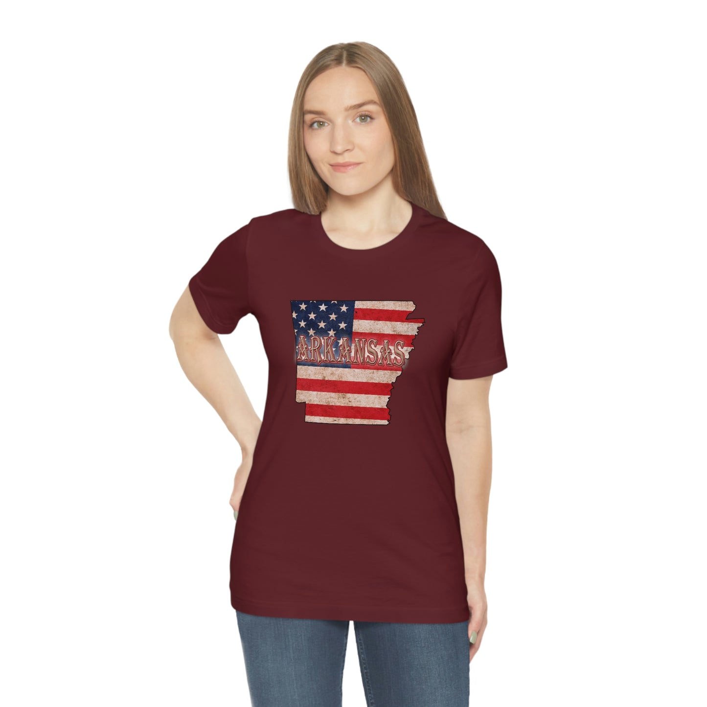 Arkansas AR US Flag Unisex Jersey Short Sleeve Tee Tshirt T-shirt