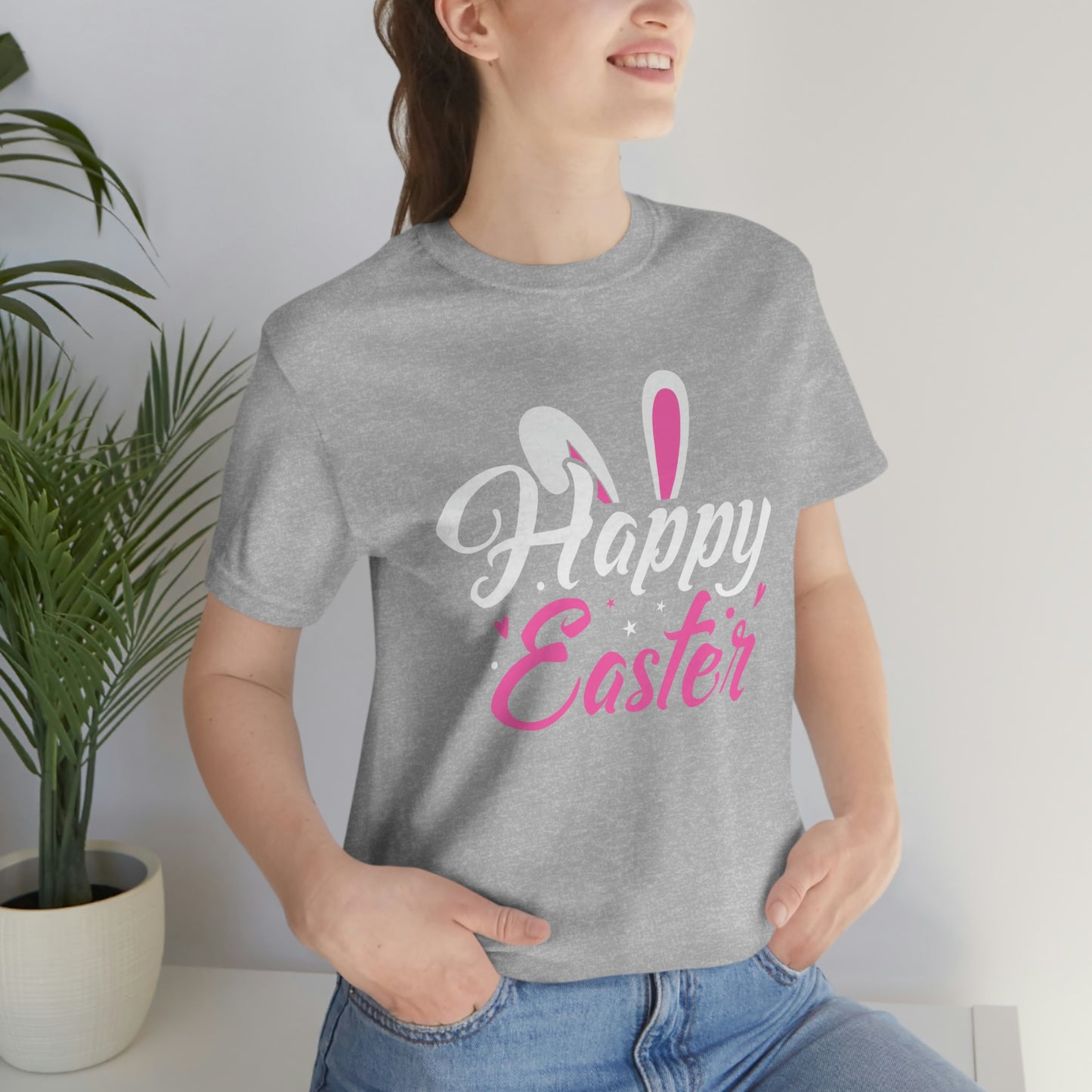 Happy Easter Bunny Ears Unisex Jersey Short Sleeve Tee