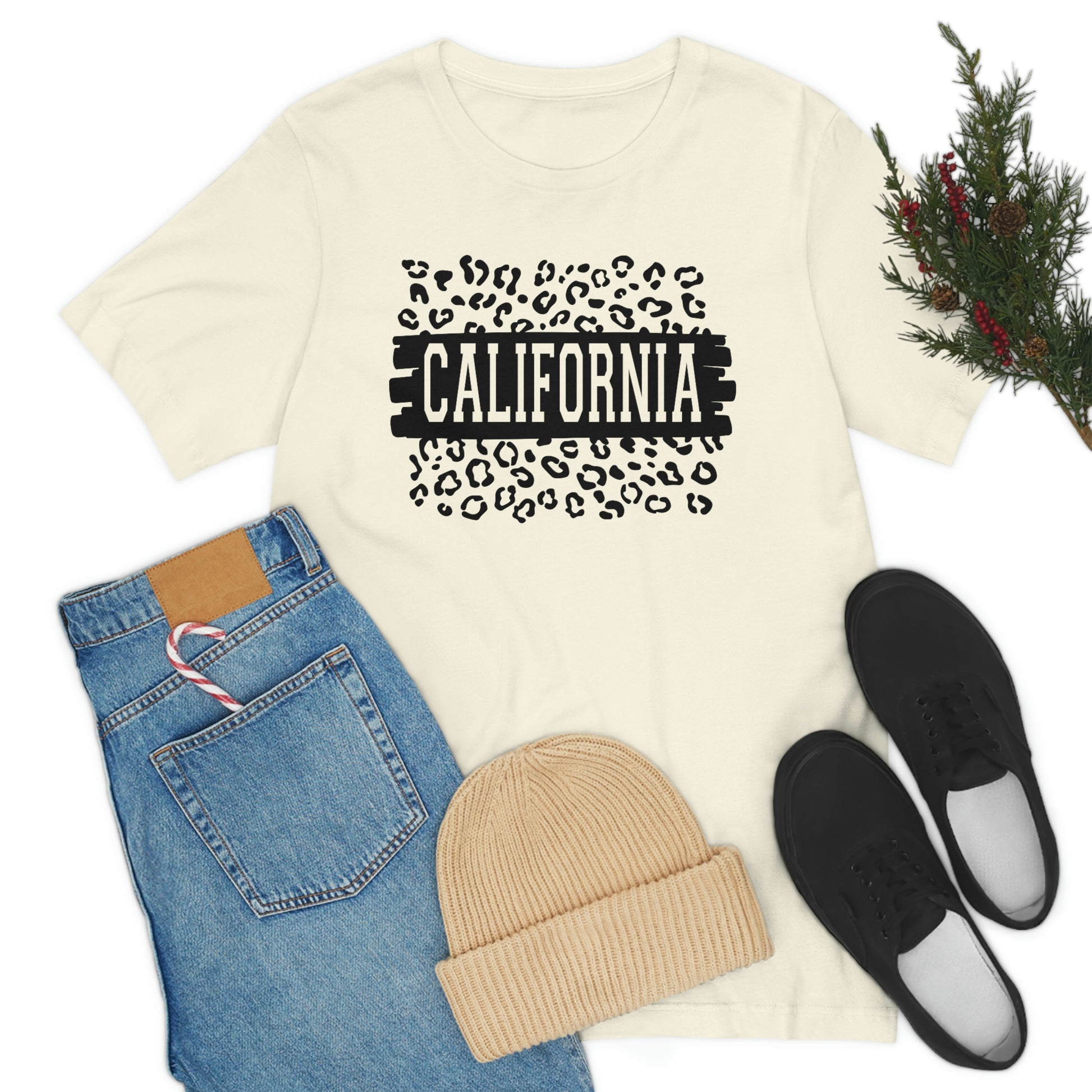 California Leopard Print Unisex Jersey Short Sleeve Tee Tshirt T-shirt