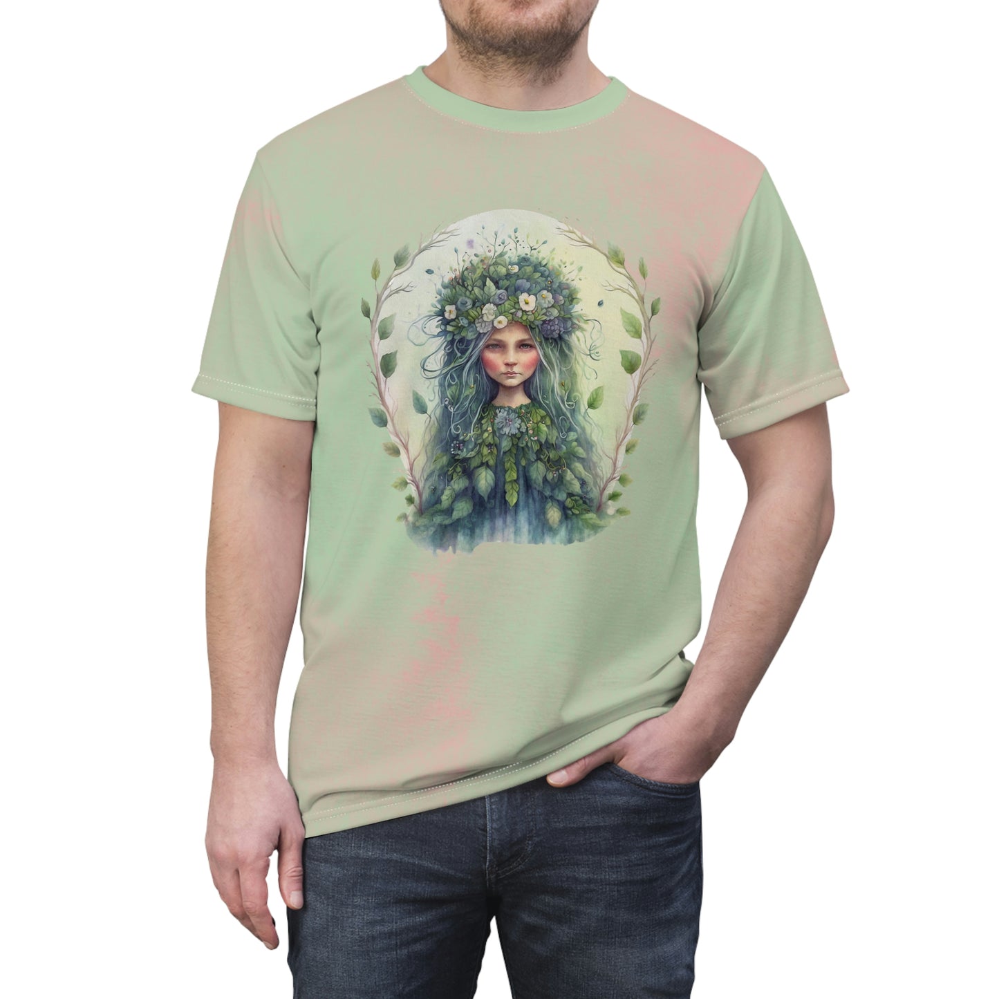 Girl in Spring Flowers Unisex T-shirt