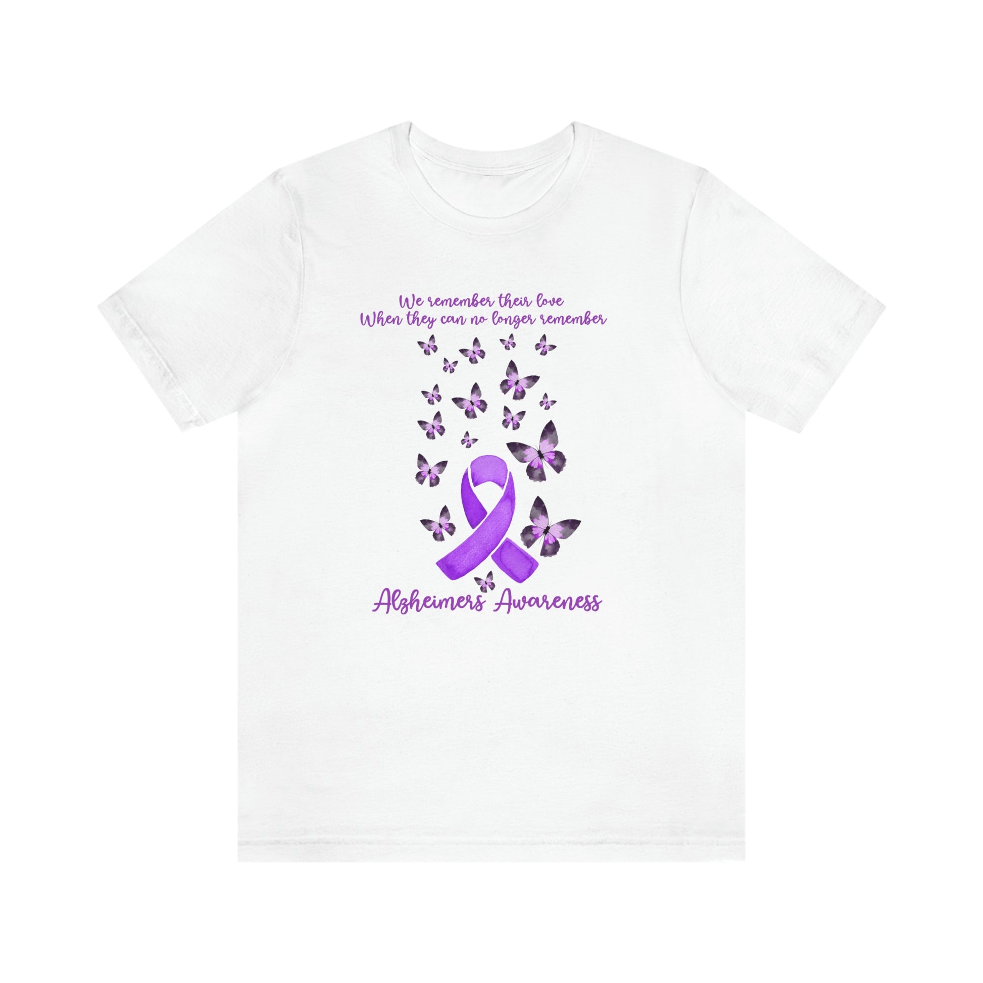 We Remember Their Love When They Can No Longer Remember Alzheimer's Awareness Print Unisex Jersey Short Sleeve Tee