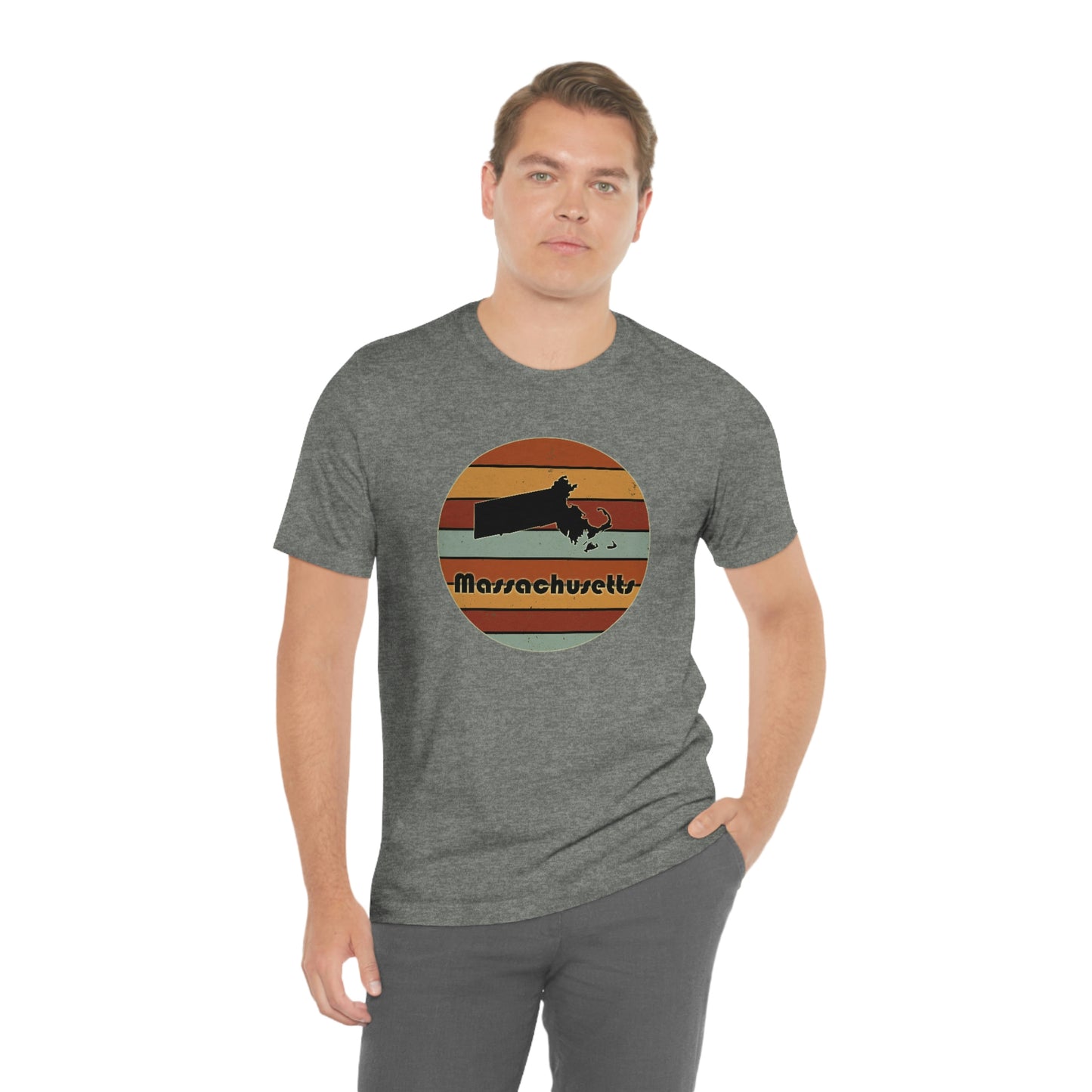 Massachusetts Retro Sunset Short Sleeve T-shirt
