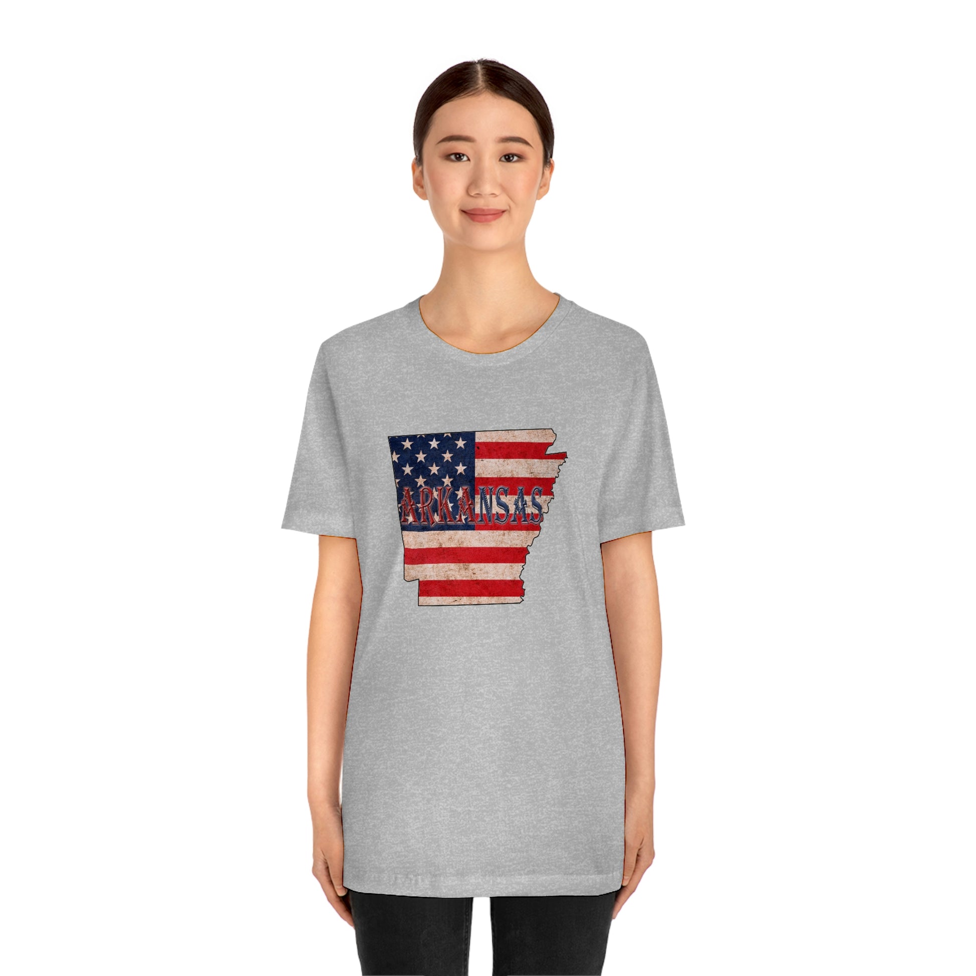 Arkansas AR US Flag Unisex Jersey Short Sleeve Tee Tshirt T-shirt