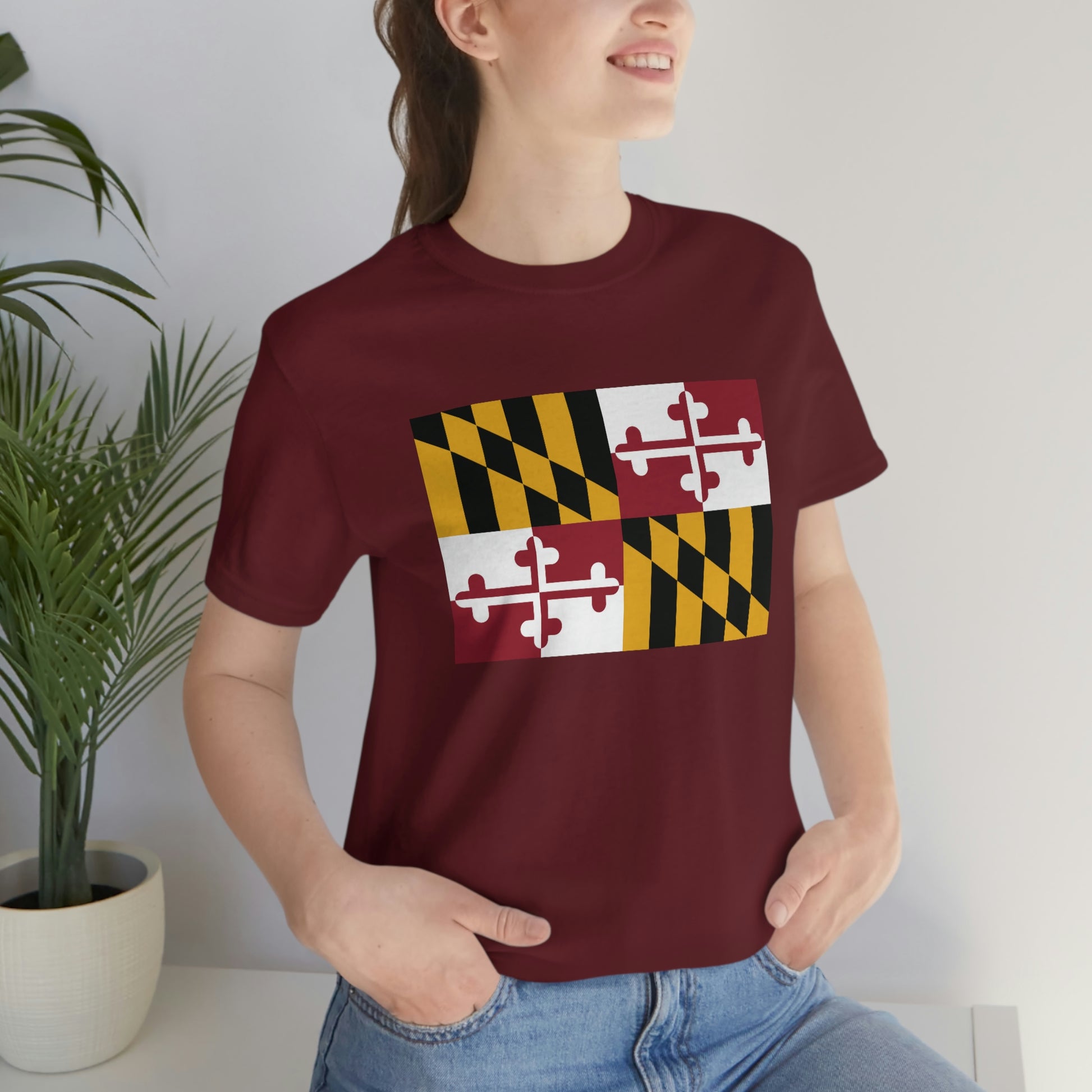 Maryland Flag Unisex Jersey Short Sleeve Tee Tshirt T-shirt