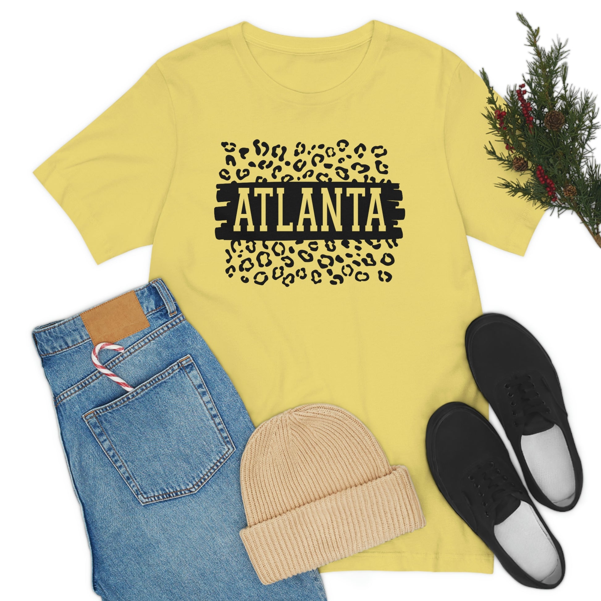 Atlanta Georgia Leopard Print Short Sleeve T-shirt