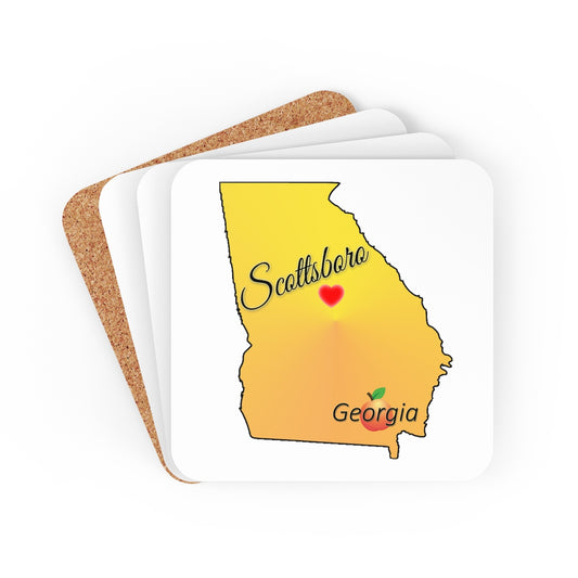 Scottsboro Georgia Corkwood Coaster Set